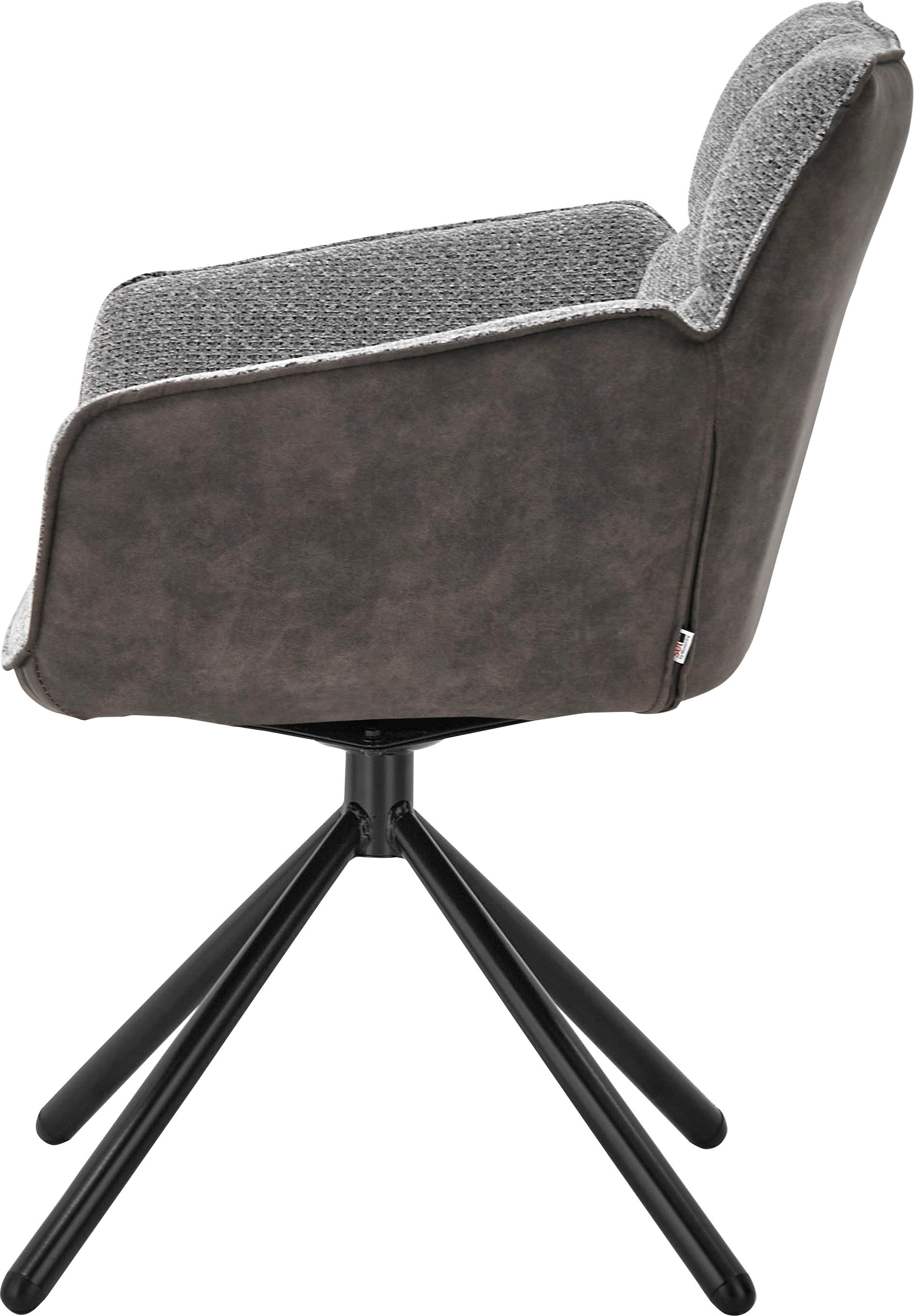 set one by Musterring Esszimmerstuhl »Frisco-B« (Set) 2 Stk.Bezug innen Chenille und außen Microfaser, Stativgestell schwarz