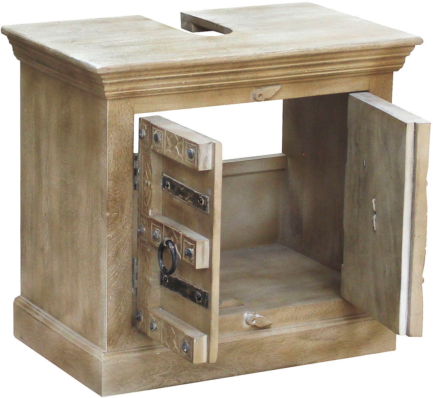 SIT Waschbeckenunterschrank »Daipur« geschnitzte Verzierungen und Siphonausschnitt