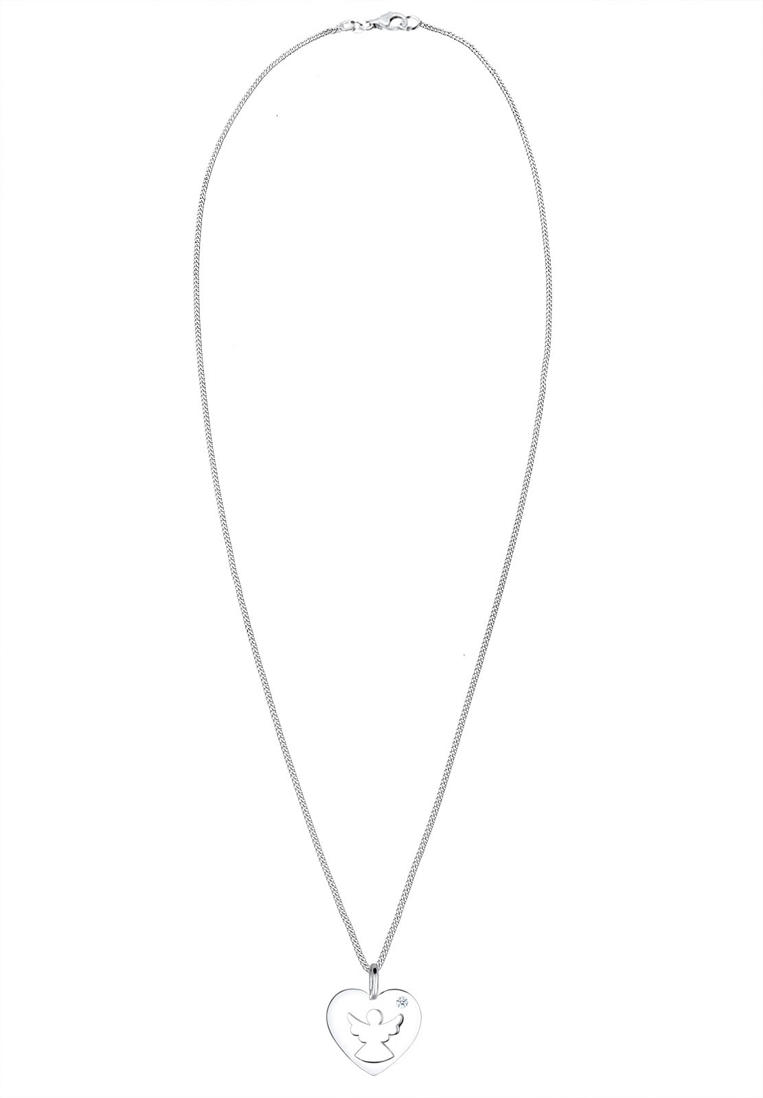 Elli DIAMONDS Collierkettchen »Herz Diamant Weiß Brillantschliff (0.03 ct) 925 Sterling Silber«