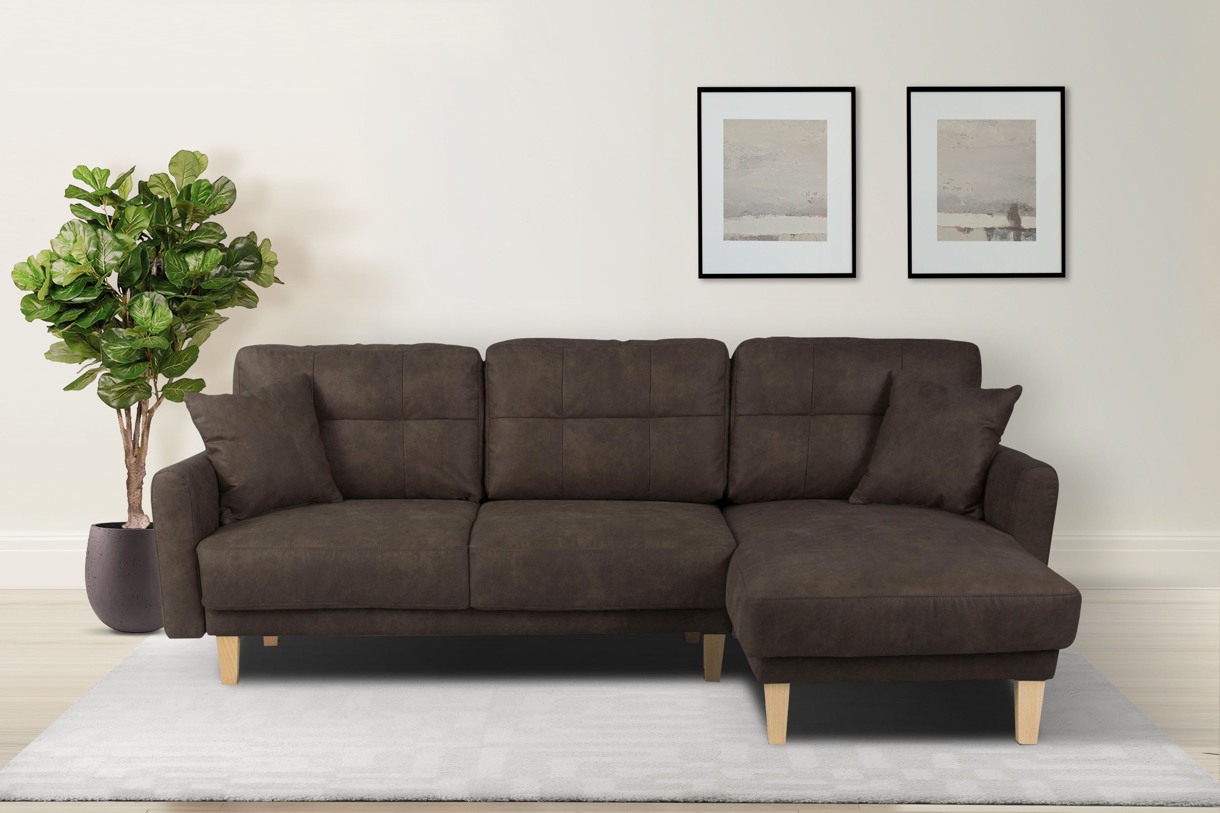 Home affaire Ecksofa »TRIPLO optionale Schlafsofa mit Bettkasten, Maße B/T/ günstig online kaufen