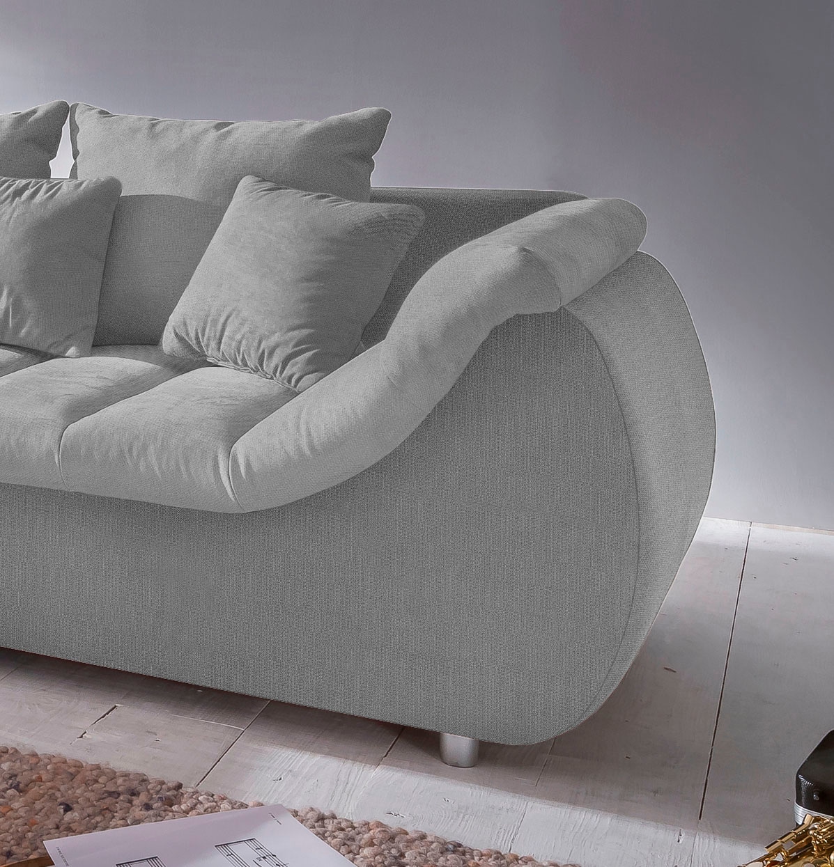 INOSIGN Ecksofa »Imola elegant und bequem, aktuelle Steppung im Sitz, L-Form«, wahlweise mit Bettfunktion