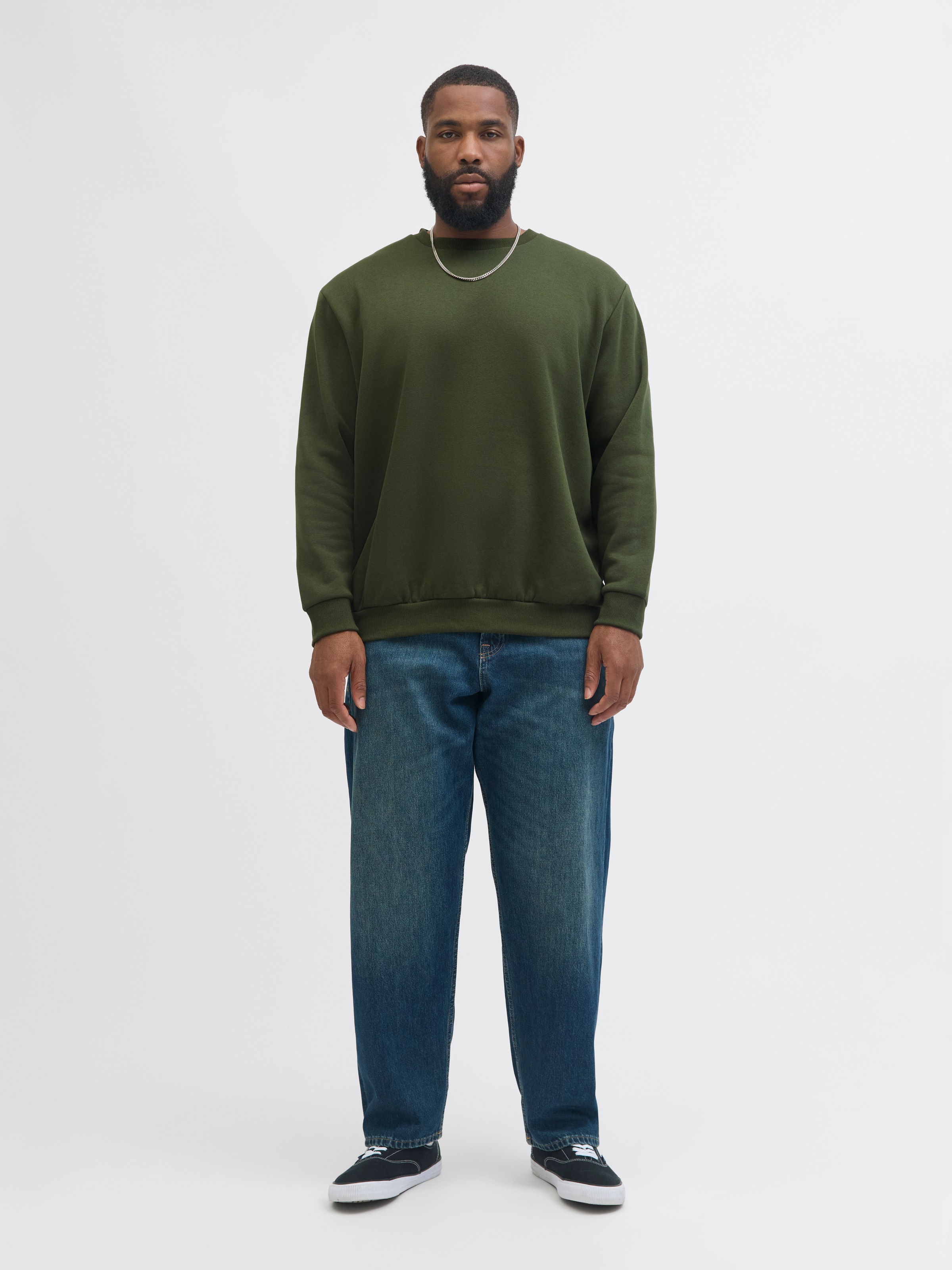 Jack & Jones PlusSize Sweatshirt »JJEBRADLEY SWEAT CREW NOOS PLS«, mit Rippbündchen