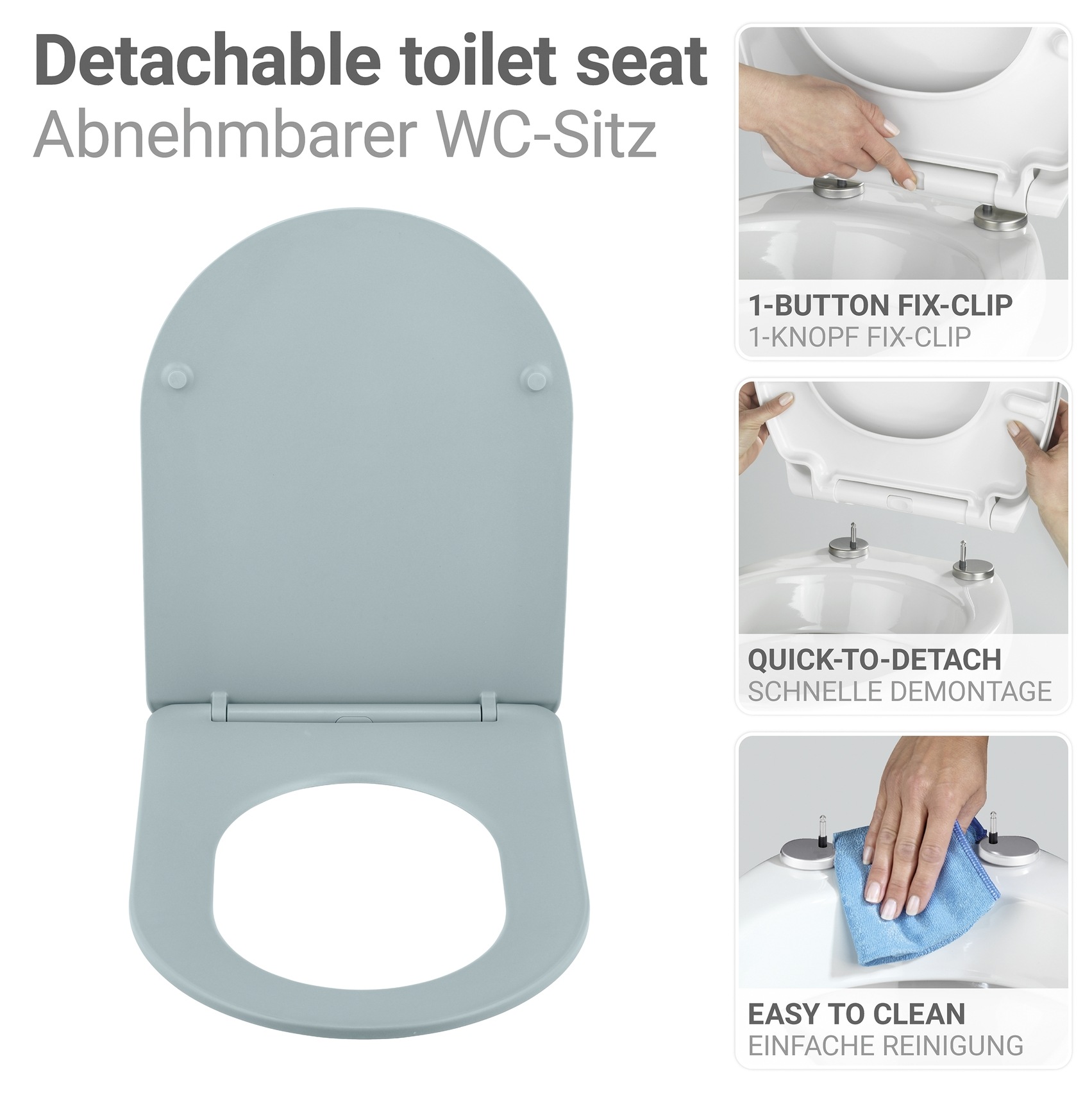 WENKO WC-Sitz »Galati« Toilettensitz aus Duroplast, ultraflach, D-Form, mit Absenkautomatik