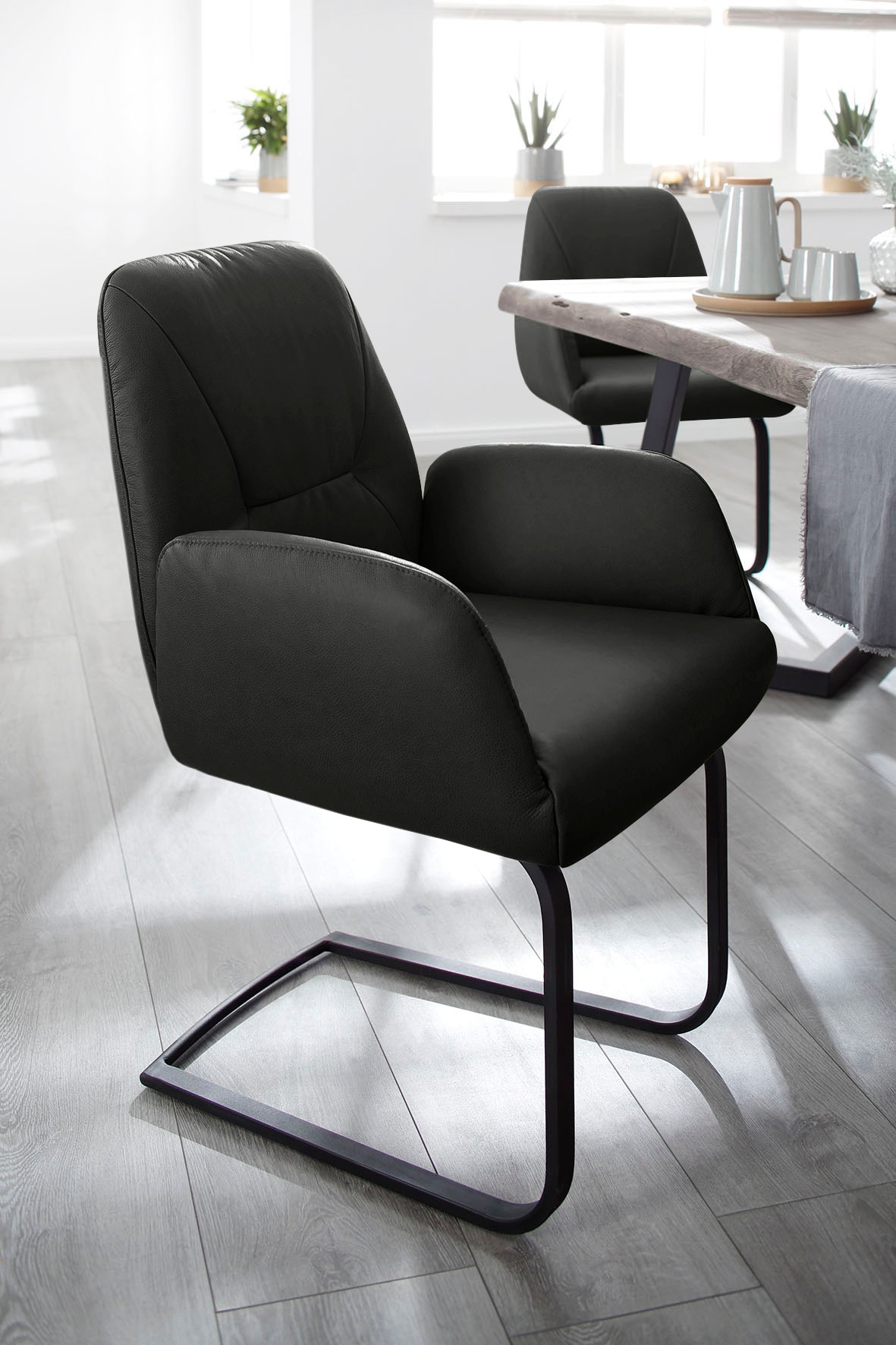 W.SCHILLIG Freischwinger »ole« (Set) 2 Stk.2er- oder 4er-Set, Gestell in Schwarz pulverbeschichtet