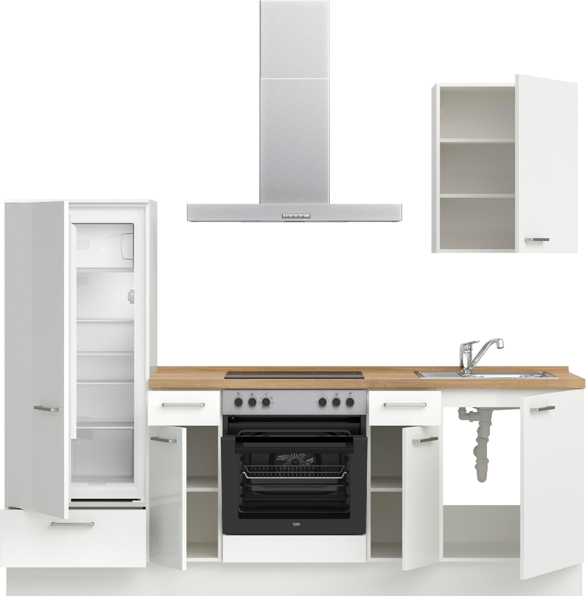 nobilia® Küchenzeile »"Flash I"«, vormontiert, Ausrichtung wählbar, Breite 240 cm, wahlw. mit E-Geräten
