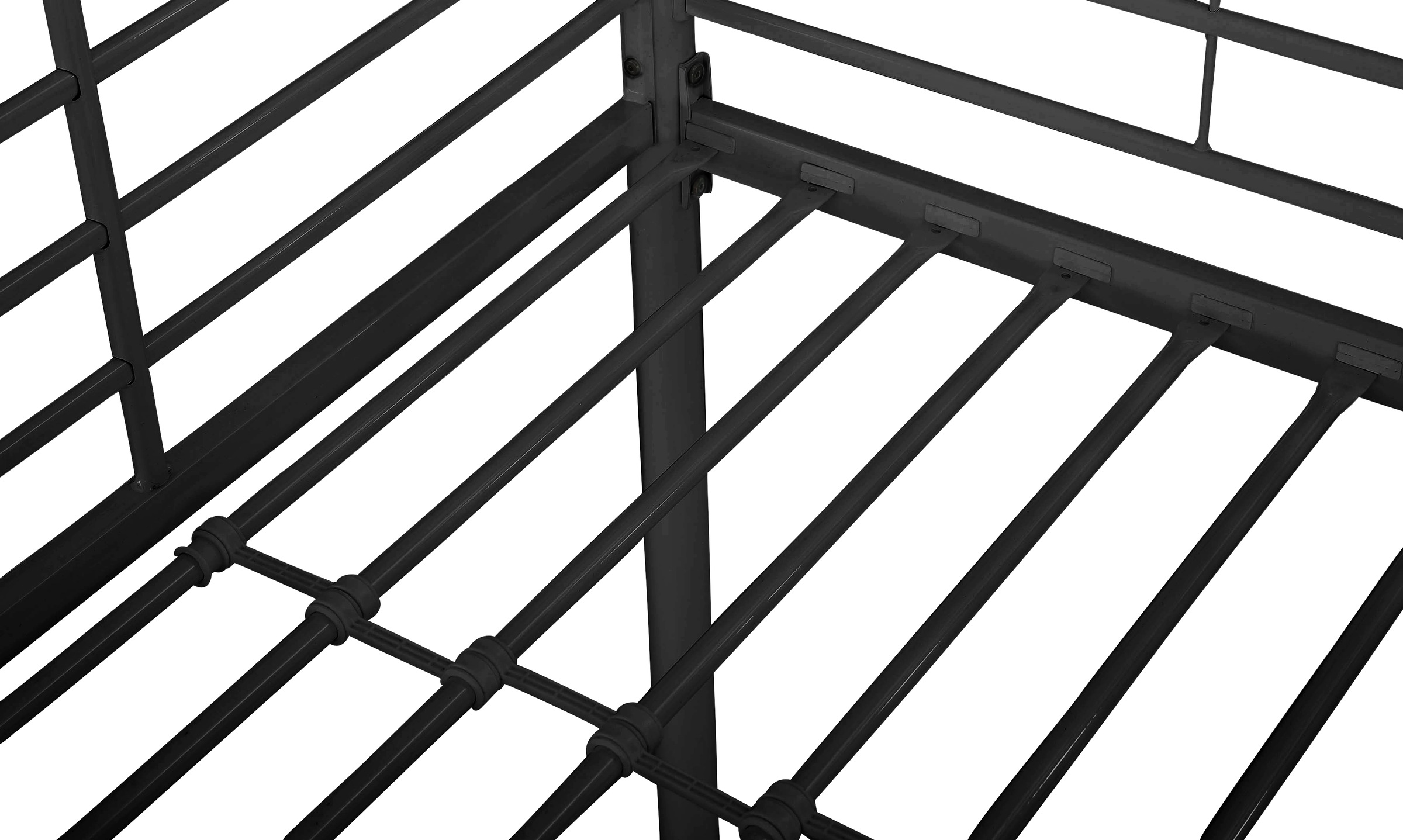 Lüttenhütt Hochbett »Hayo, Topseller! Zeitloses Metallbett, in mehreren Farben«, (Gesamtmaße (B/T/H) ca. 208/159/186 cm), inkl. Lattenrost, Absturzsicherung und Leiter aus Metall