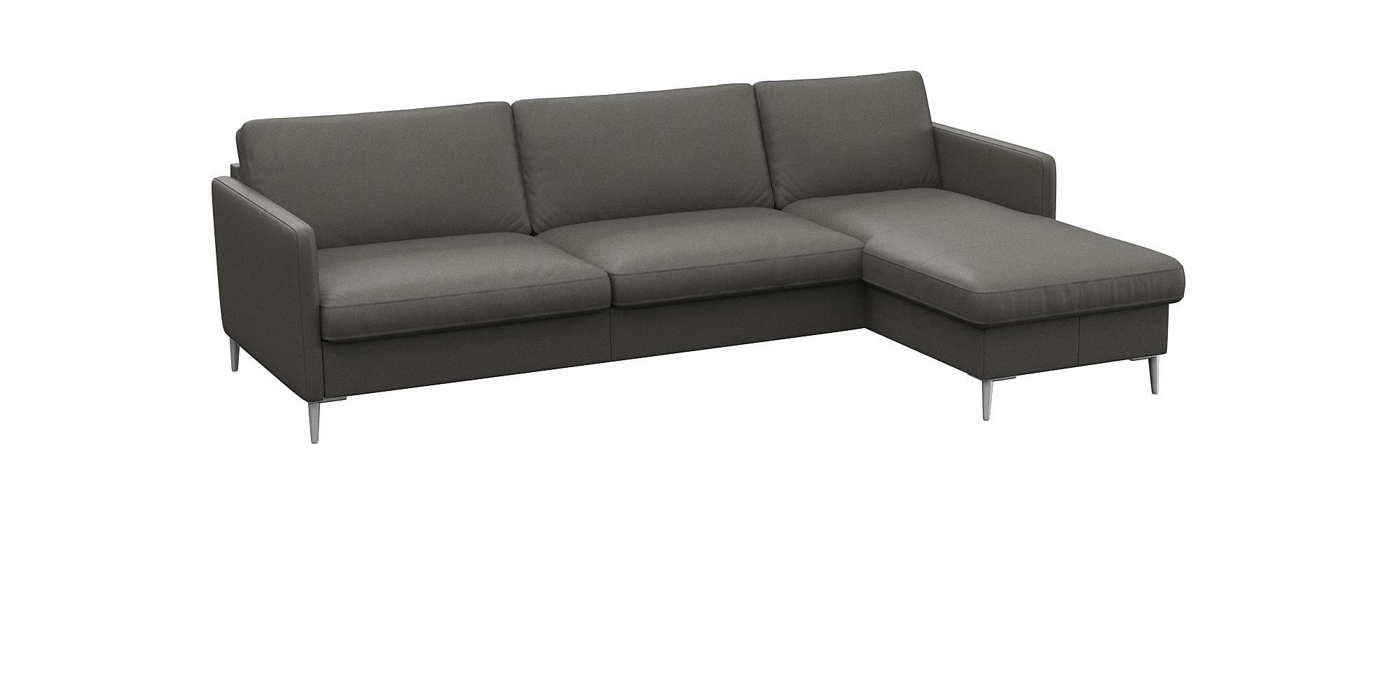FLEXLUX Ecksofa »Fiore, super Sitzkomfort durch Kaltschaum im Sitz, L-Form«, schmale Armlehnen, Füße Alu