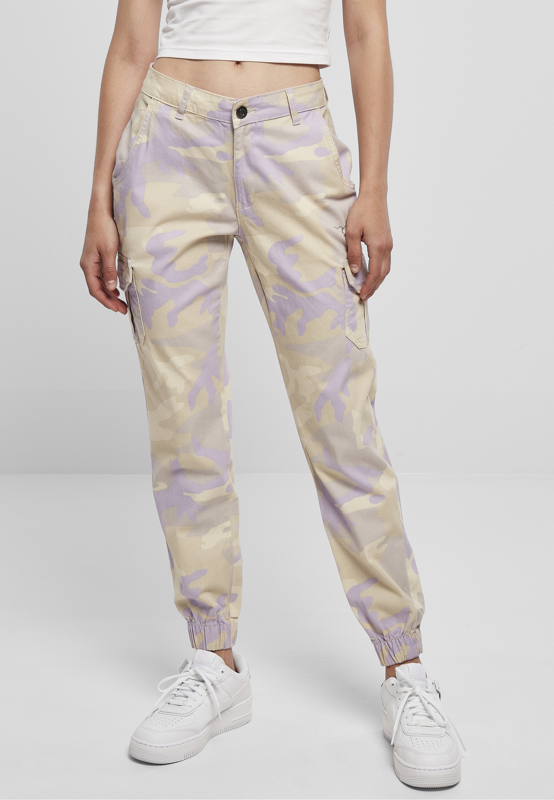 URBAN CLASSICS Cargohose »Urban Classics Damen Ladies High Waist Camo Cargo Pants«