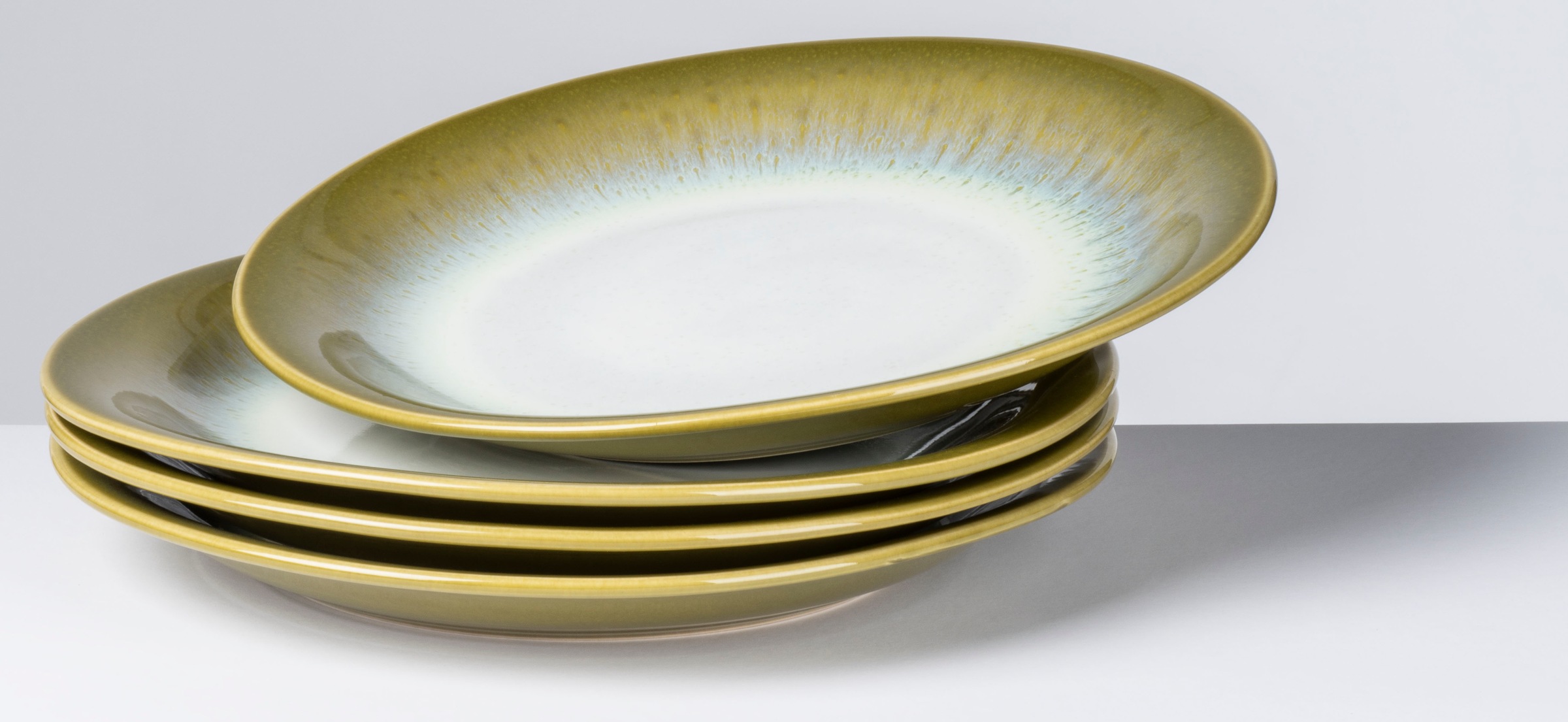 gipfelstück Speiseteller »Flussufer«, (Set, 4 St.), Reaktivglasur, außergewöhnlicher, visueller Farbverlauf, Ø 26,5 cm