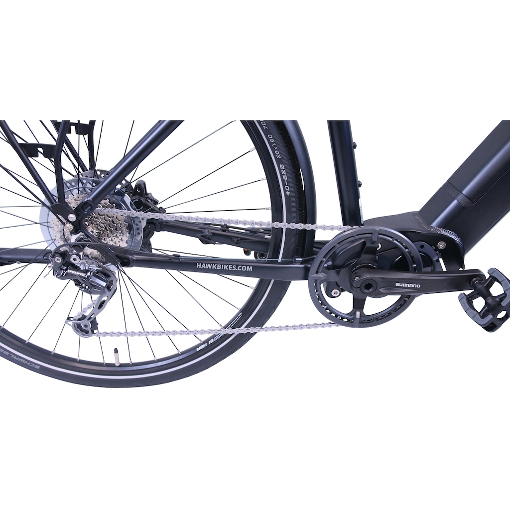 HAWK Bikes E-Bike »eTrekking Integrated Gent STEPS«, 9 Gang, Shimano, Alivio 9-Gang, Mittelmotor 250 W