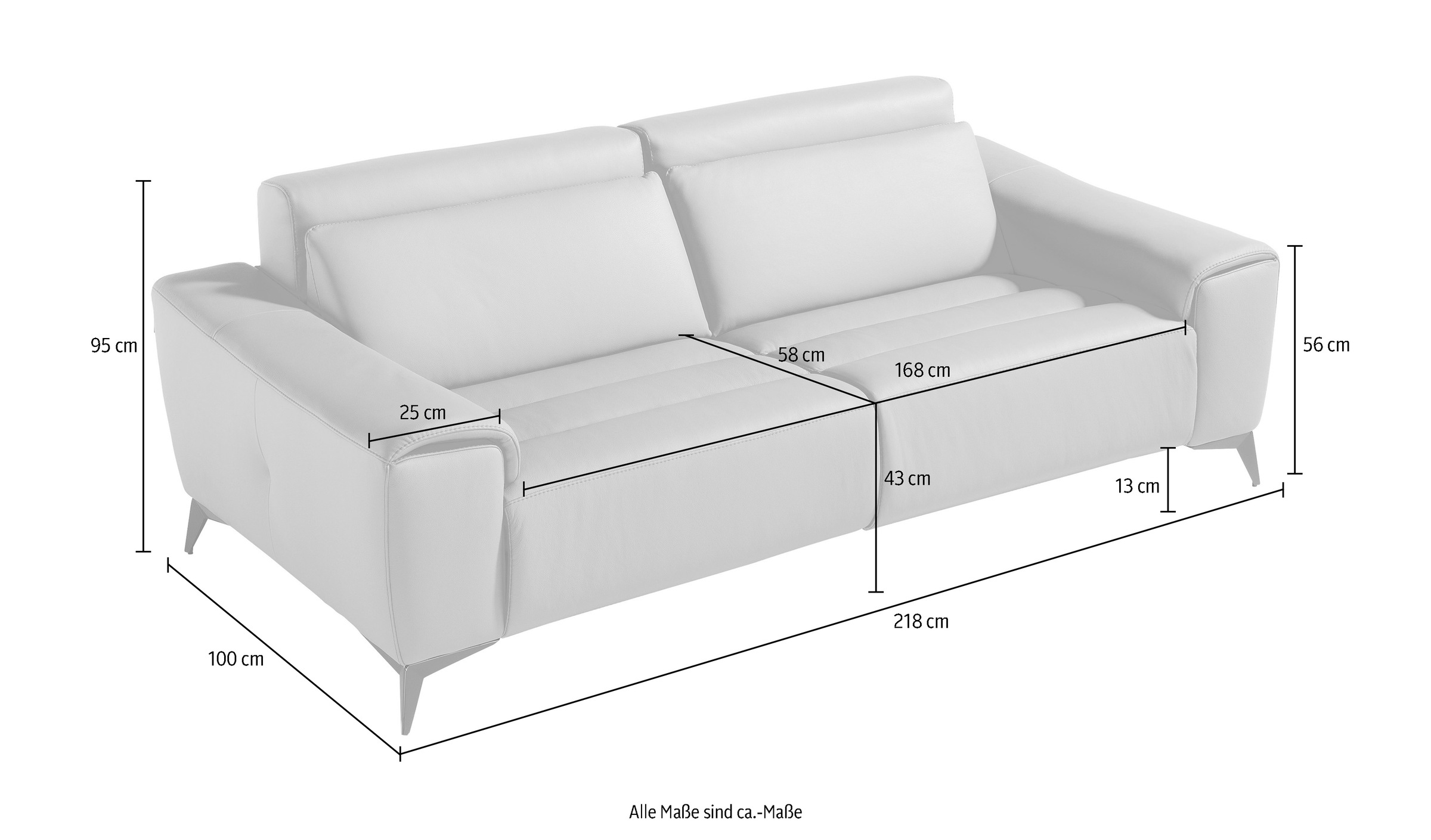 Egoitaliano 2,5-Sitzer »Suzette, Designsofa mit elektrischen Komfortfunktionen, edel & bequem«, inkl. 2 elektronischer Relaxfunktionen, Rücken- und Fußteilfunktion
