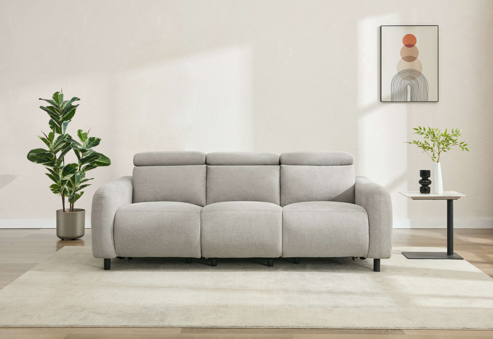 Home affaire 3-Sitzer »SKAANE Struktur-Sofa, manuelle-u. elektrische Relaxf günstig online kaufen