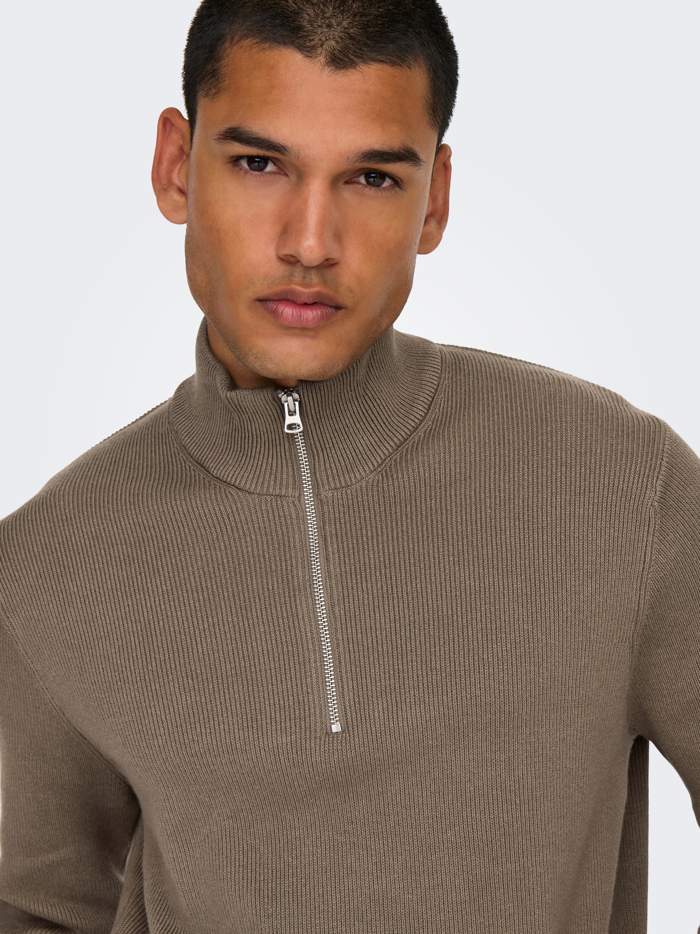 ONLY & SONS Strickpullover »ONSPHIL REG 12 STRUC HALF ZIP KNIT NOOS«