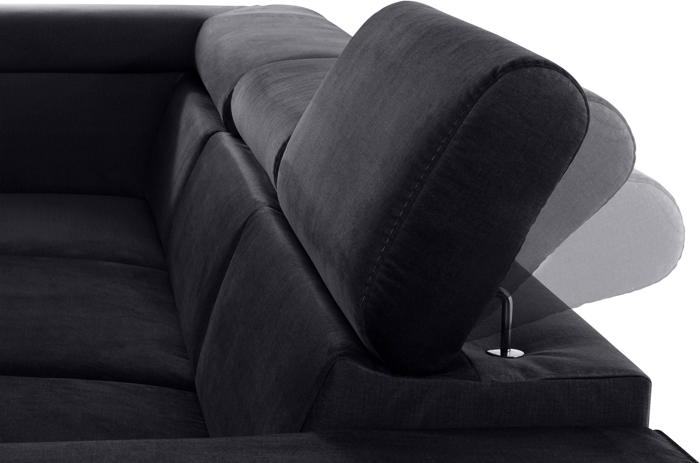 COTTA Polstergarnitur »Morven L-Form«, (Set), Set bestehend aus: Ecksofa mit Kopfteilverstellung & Hocker