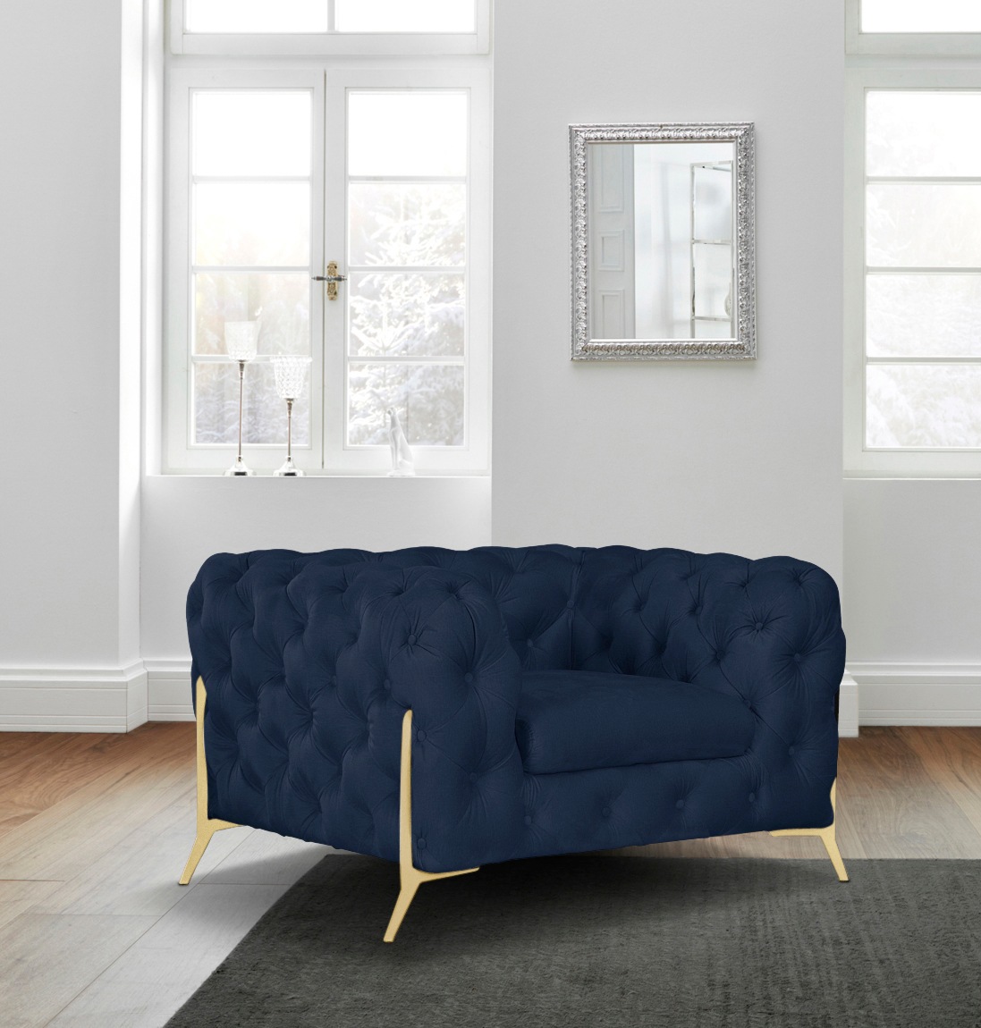 Leonique Chesterfield-Sessel »Amaury Sessel«, aufwändige Knopfheftung, moderne Chesterfield Optik, Fußfarbe wählbar