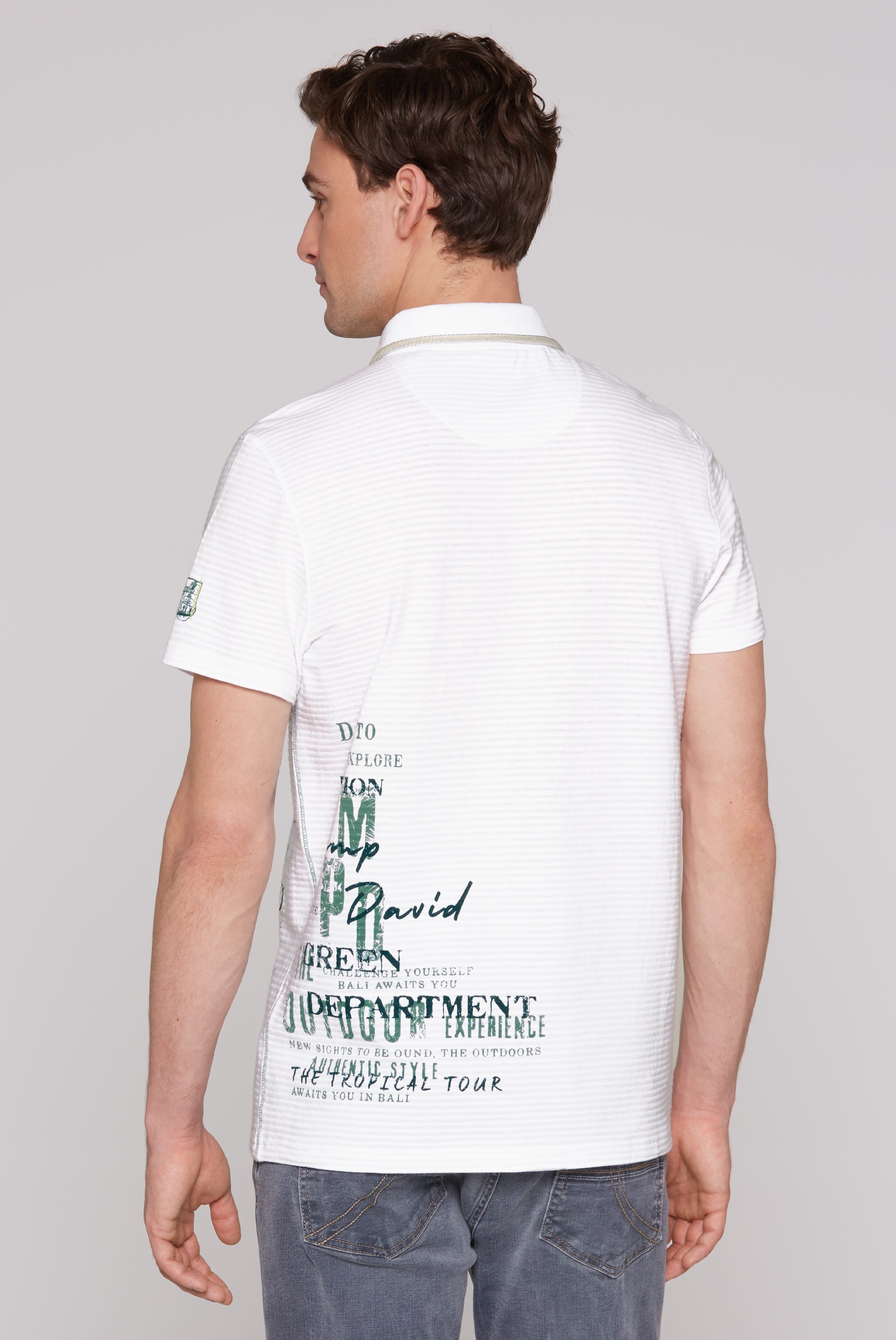 CAMP DAVID Poloshirt, mit Logo Print
