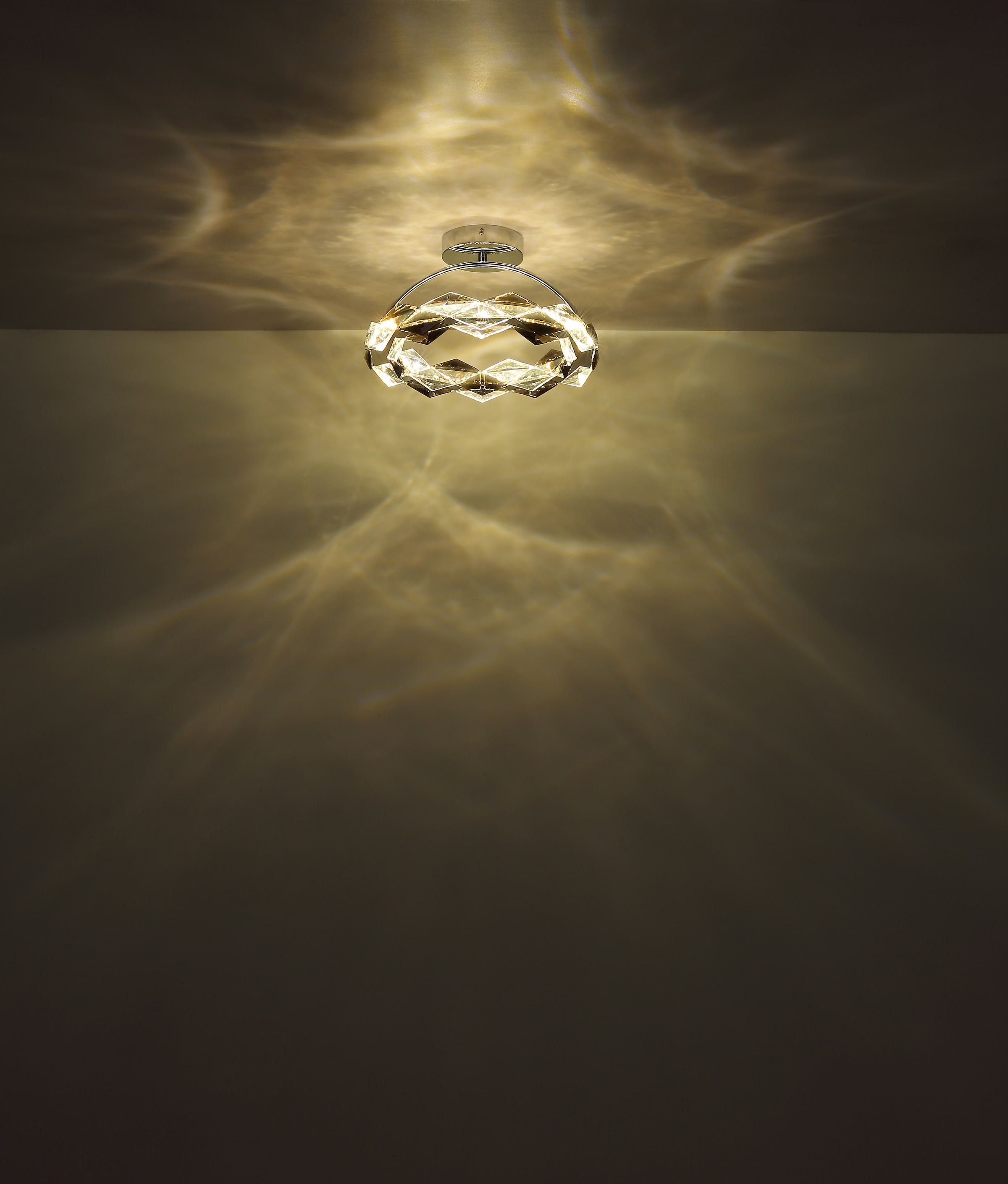 GLOBO LIGHTING LED Deckenleuchte »KARILION« LED-Modul Tageslichtweiß Deckenlampe/Acrylkristalle rauchfarben/ø: 370mm