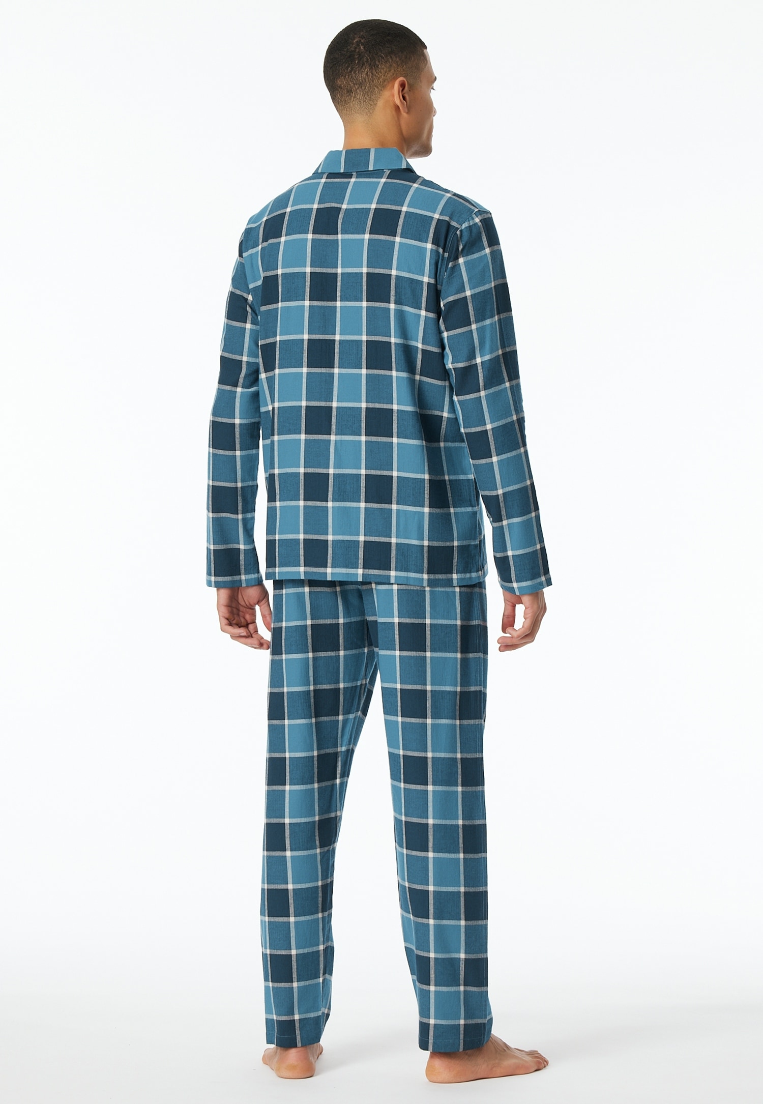 Schiesser Schlafanzug »Selected Premium Warming«, (2 tlg.), mit winterlichem Karomuster