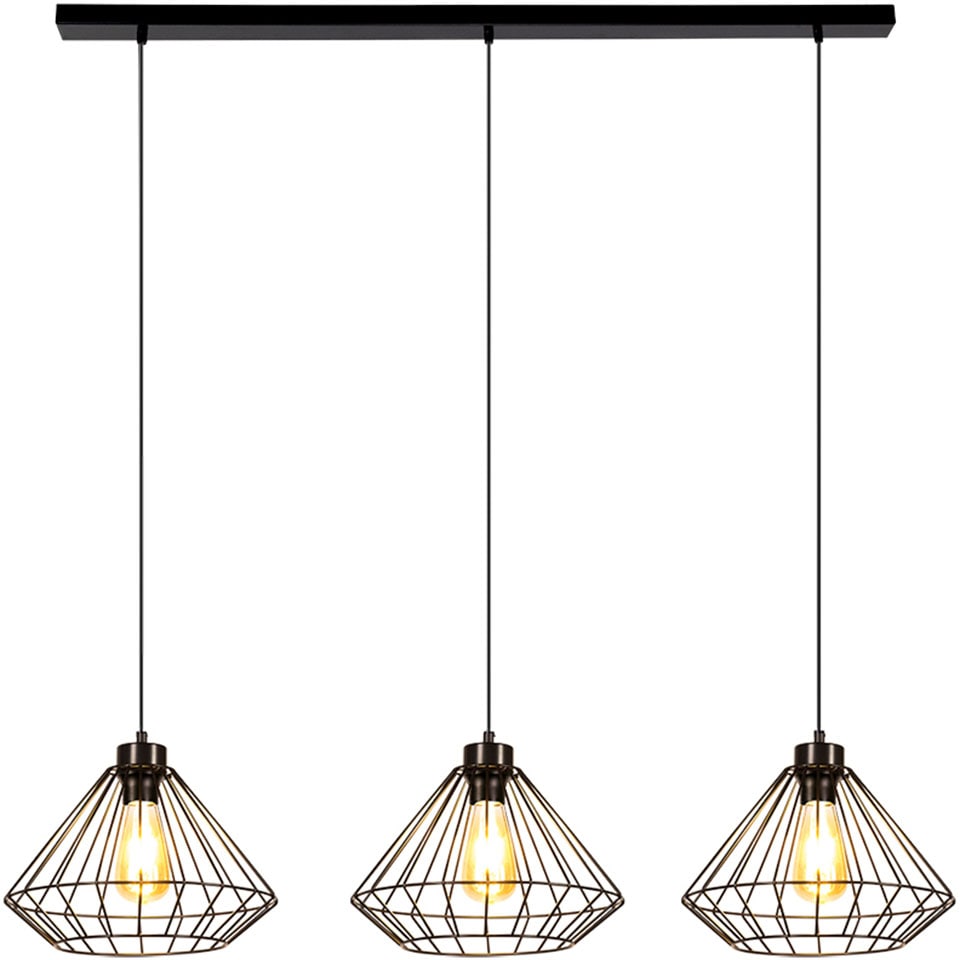 BRITOP LIGHTING Hängeleuchte »Raquelle«, 3 flammig, Leuchtmittel E27 | ohne Leuchtmittel-Leuchtmittel wechselbar, Dekorative Leuchte aus Metall, passende LM E27 / exkl., Made in Europe