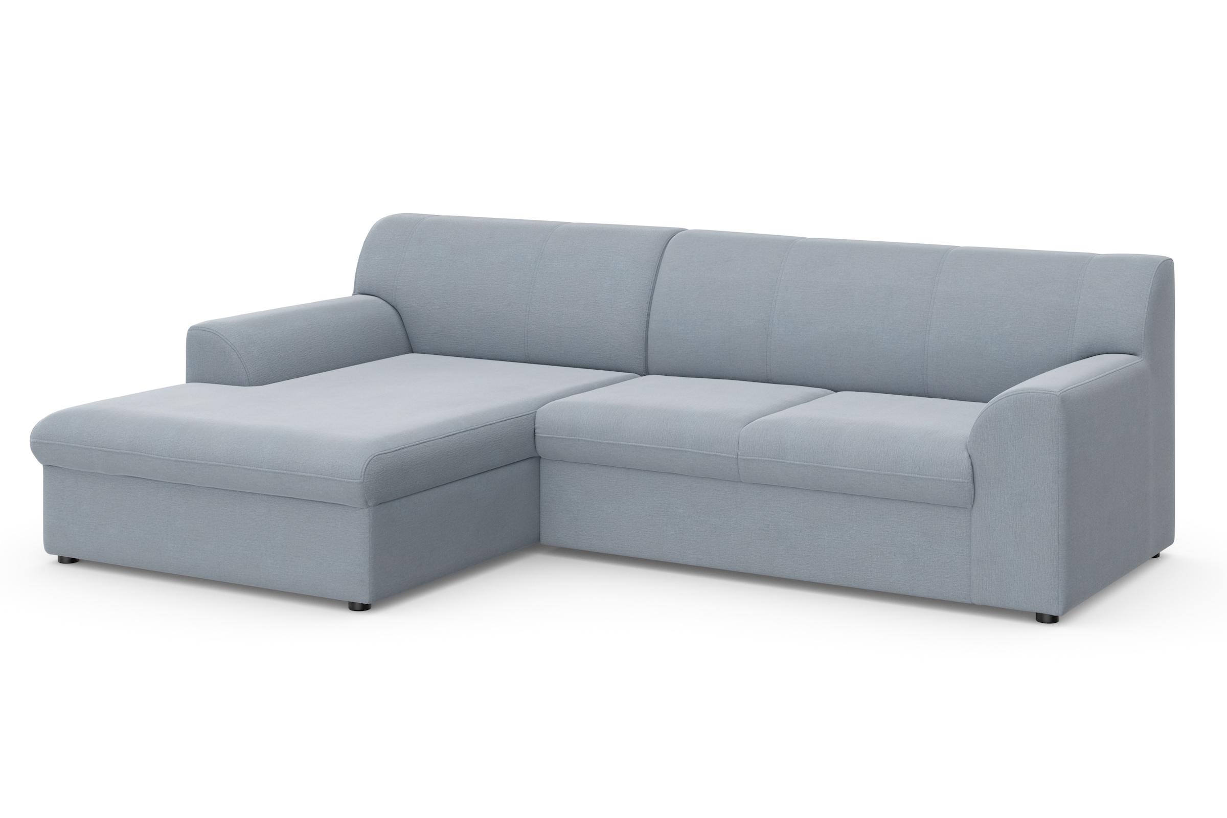 DOMO collection Ecksofa »Topper, elegant und zeitlos, kompaktes Stellmaß 245/155cm, L-Form«, mit Recamiere, wahlweise mit Schlaffunktion