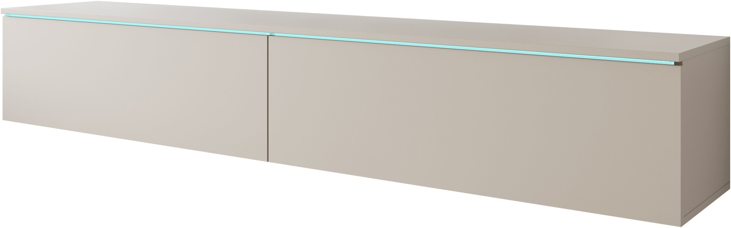 INOSIGN Lowboard »LOWBOARD VERA, wahlweise mit oder ohne Beleuchtung«, Modernes griffloses TV-Board, 180 cm TV-Schrank, stehend und hängend