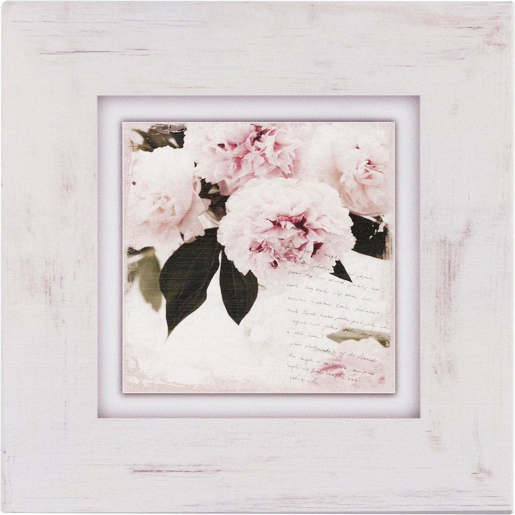 Home affaire Holzbild »Rosa Blumen«