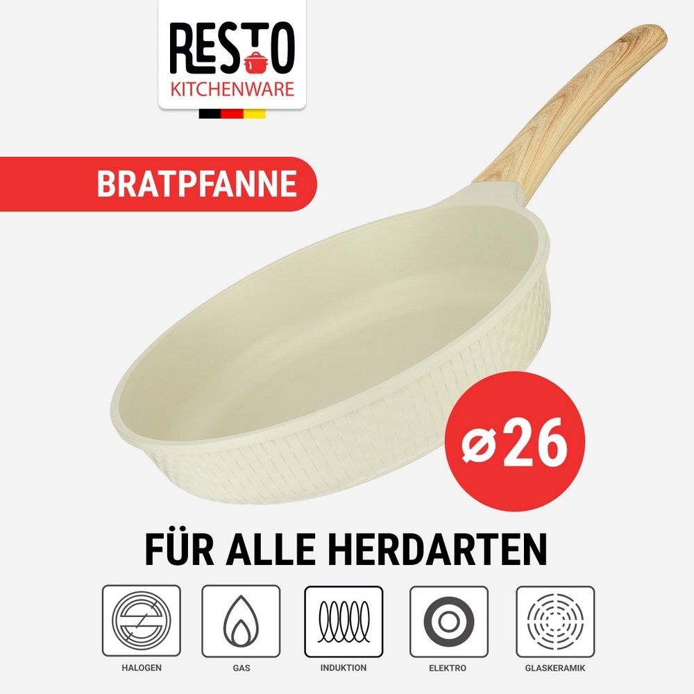 RESTO Kitchenware Bratpfanne »Ran, Universalpfanne mit Antihaftbeschichtung«, Aluminiumguss, (1 tlg.), Induktion, für alle Herdarten geeignet