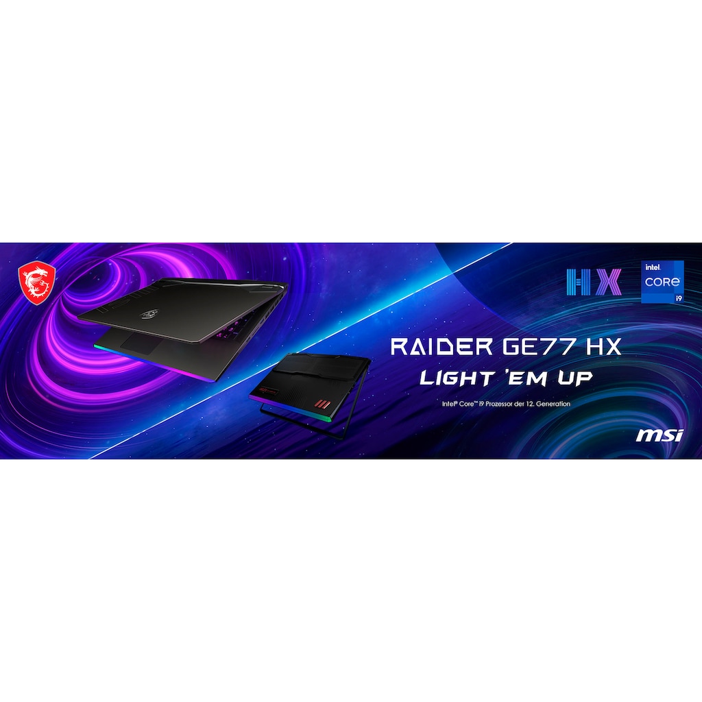 MSI Gaming-Notebook »Raider GE77 HX 12UHS-012«, 43,9 cm, / 17,3 Zoll, Intel, Core i9, GeForce RTX 3080 Ti, 2000 GB SSD