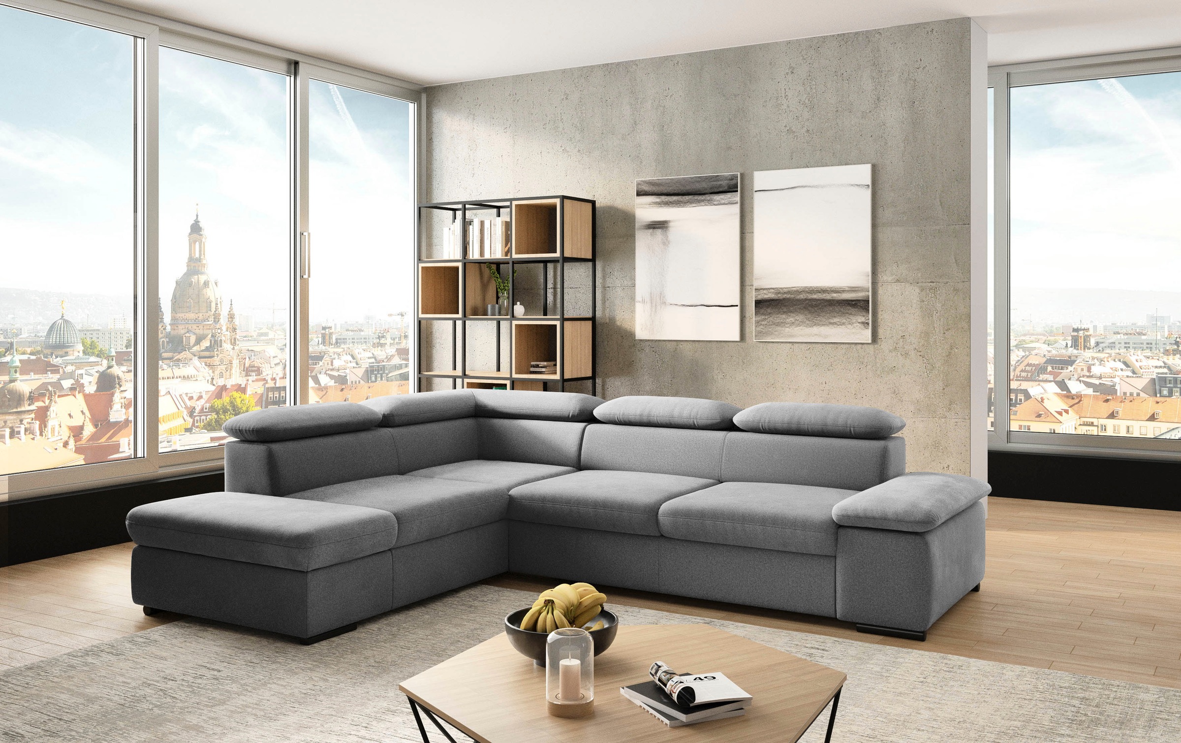 sit&more Ecksofa »Alcudia L-Form«, mit Armteilverstellung, optional Kopfteilverstellung und Bettfunktion