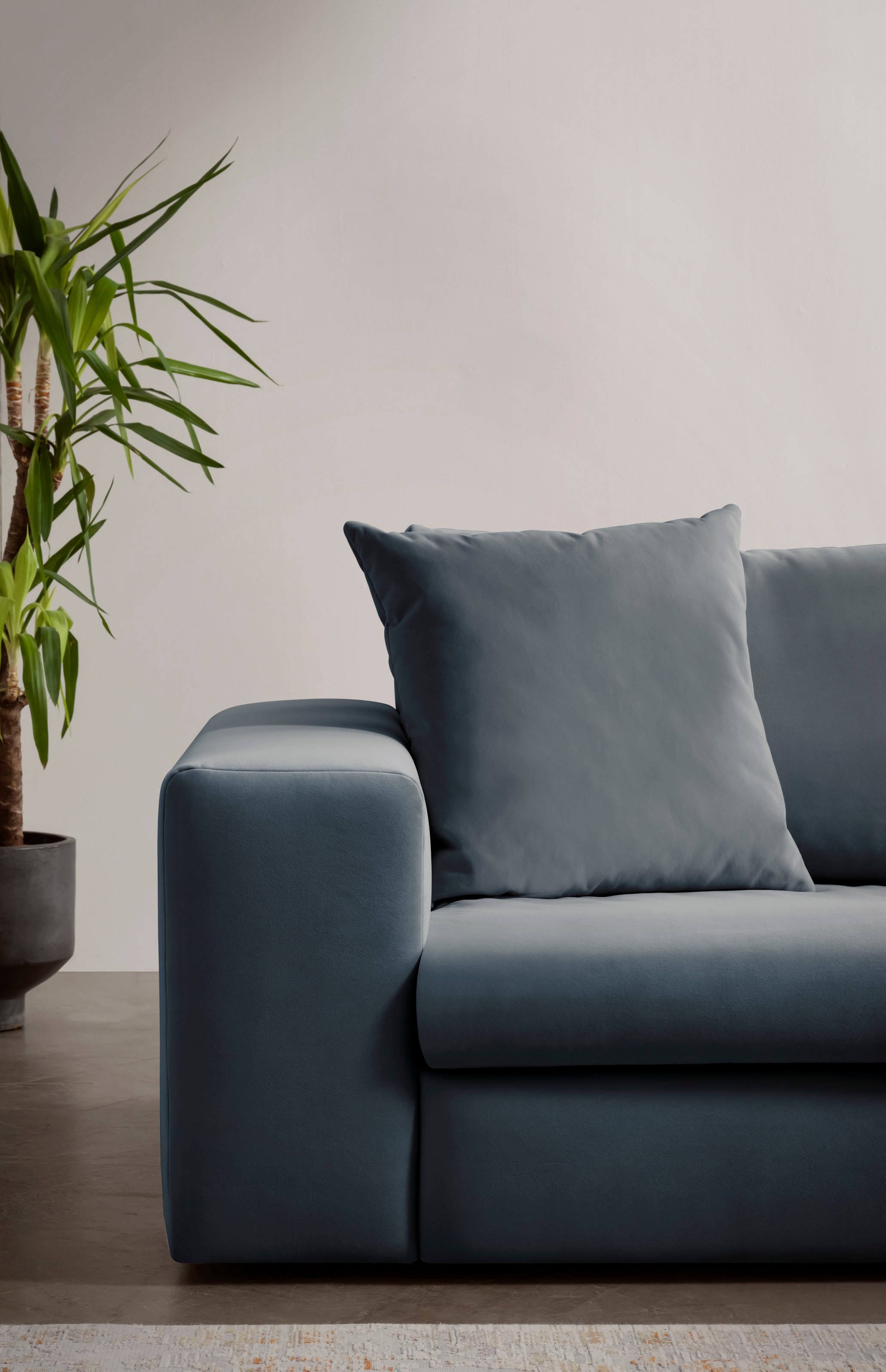 andas Ecksofa »SLEETLAND XXL in Samtvelours oder Vintage-Leder-Optik, L-Form,«, besonders groß und bequem