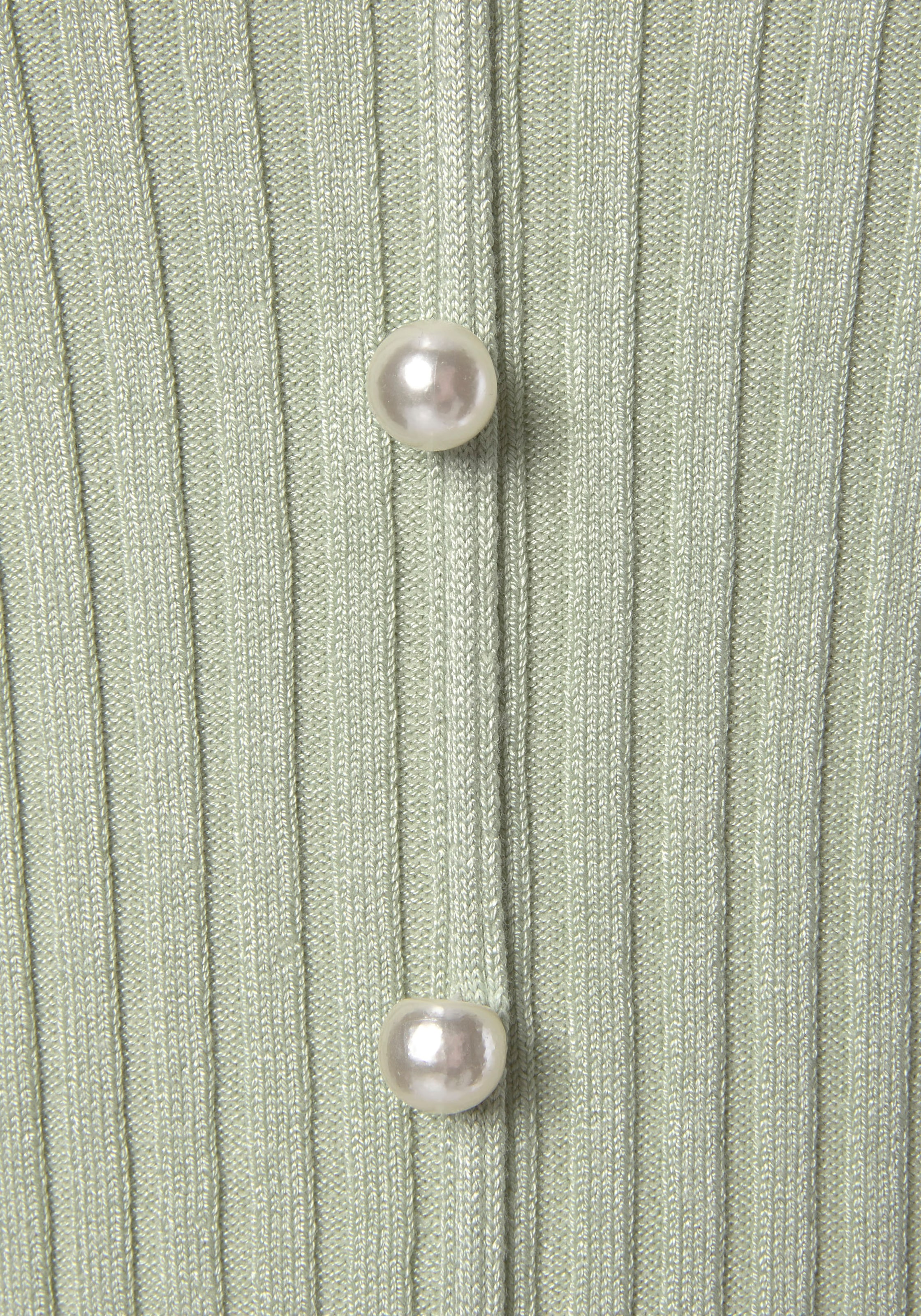 LASCANA V-Ausschnitt-Pullover, mit Zierperlen, figurbetonter Strickpullover, elastisch