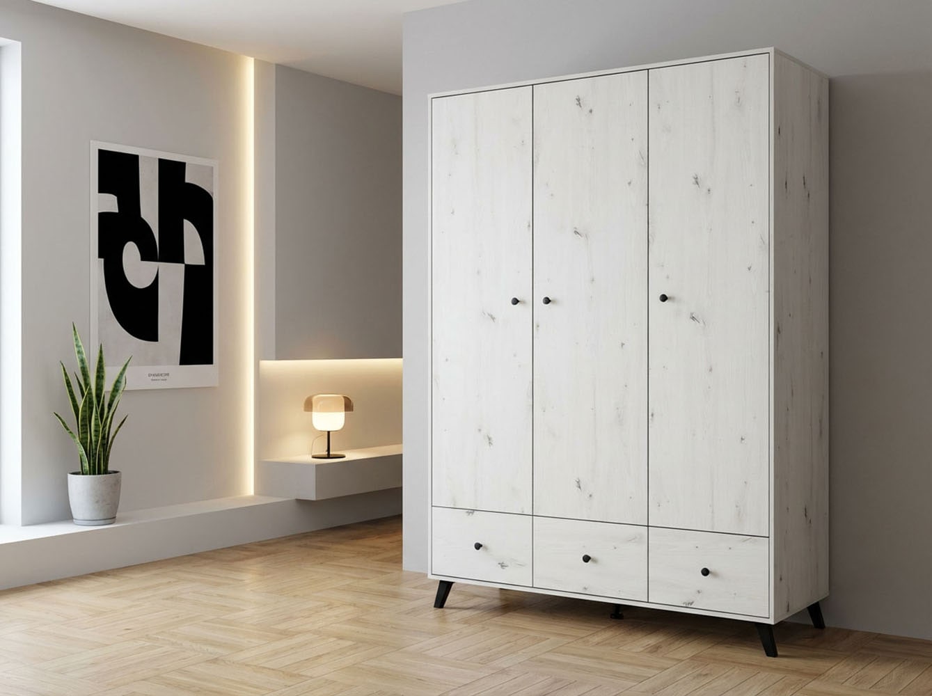 arthur berndt Babyzimmer-Komplettset »Babyzimmer Set »Lavea« 3-teilig« Set, Babymöbel-Set »Lavea«: Kleiderschrank, Kinderbett und Wickelkommode, 