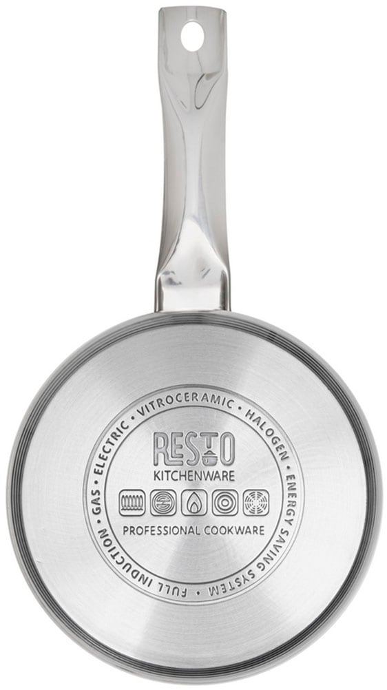 RESTO Kitchenware Kasserolle »Rigel, Soßentopf 1,9 l, energiesparend und spülmaschinenfest«, Edelstahl 18/10, (2 tlg.), mit hitzebeständigem Glasdeckel, im Geschenkkarton
