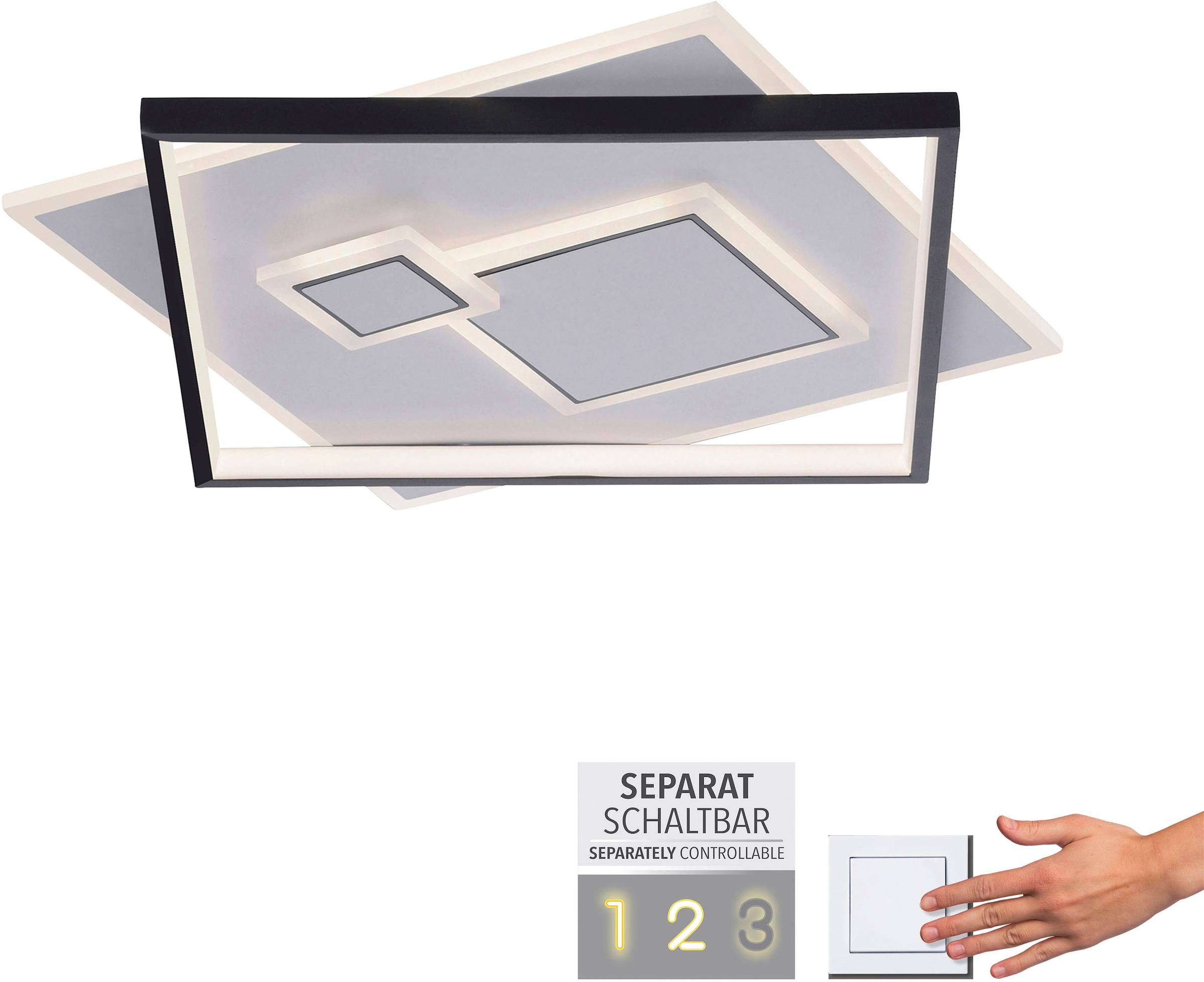Paul Neuhaus Deckenleuchte »MAILAK«, 2 flammig, Leuchtmittel LED-Board-LED-Board | LED fest integriert-LED fest integriert, LED, separat steuerbar (Schalter)