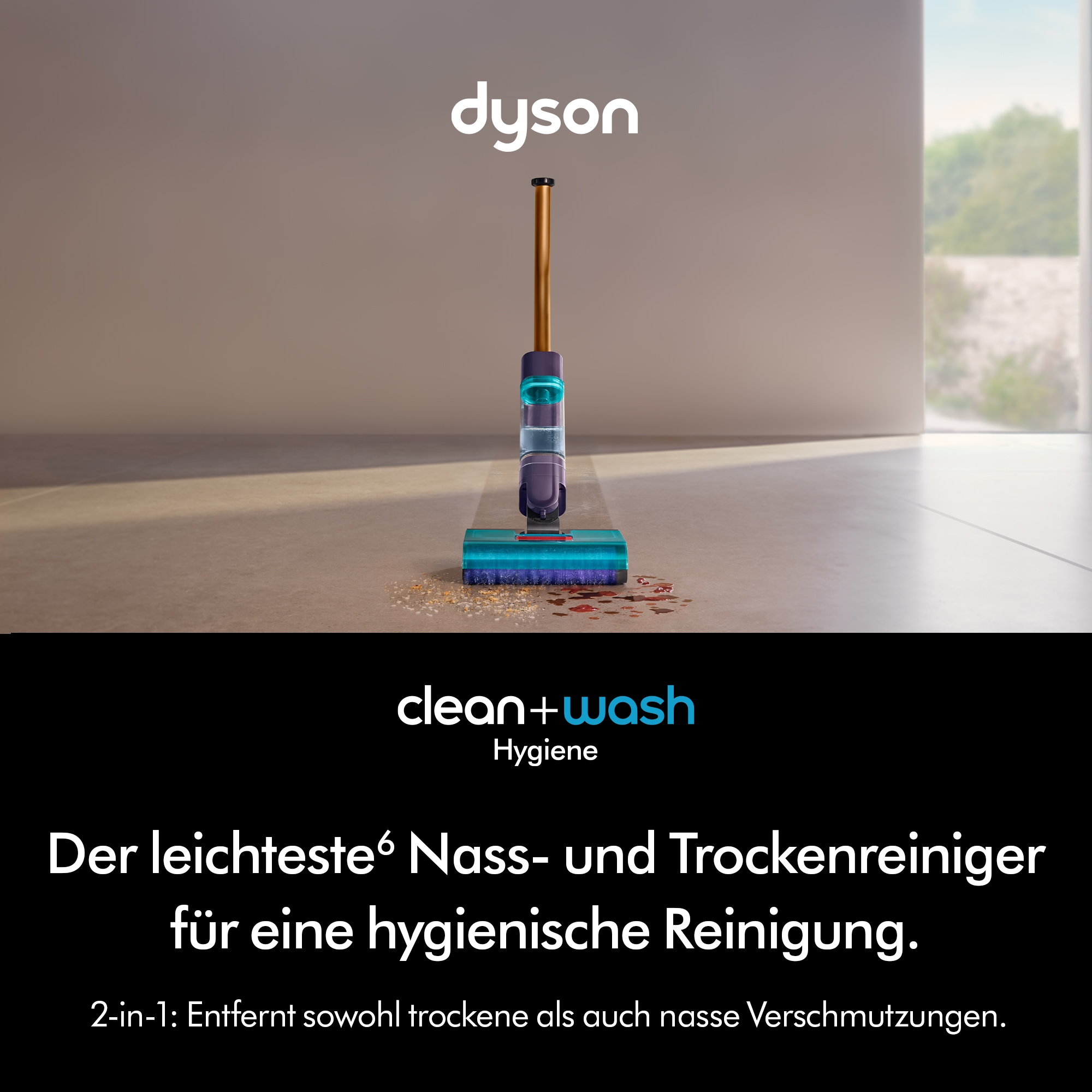 DYSON Nass-Trocken-Sauger »Clean+Wash Hygiene, Nass- und Trockenreiniger« Dysons hygienisches, filterloses System