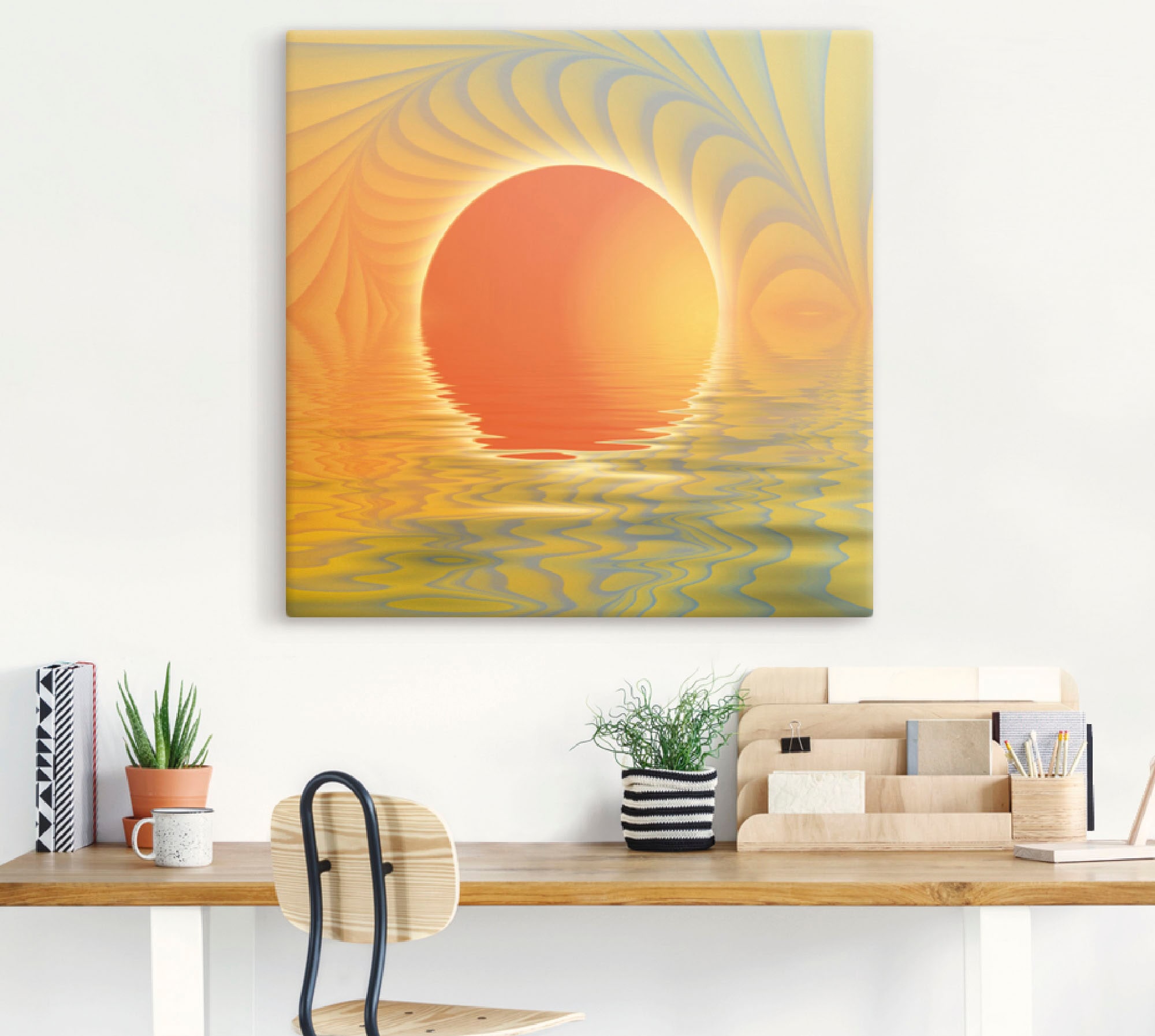 Artland Wandbild »Abstrakter Sonnenuntergang«, Muster, (1 St.), als Leinwan günstig online kaufen