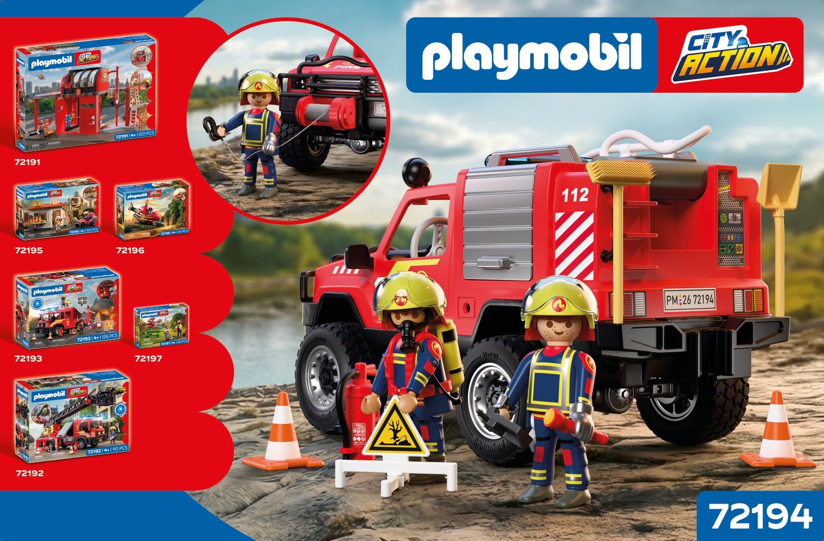 Playmobil® Konstruktions-Spielset »Feuerwehr-Pickup (72194), City Action« Made in Europe