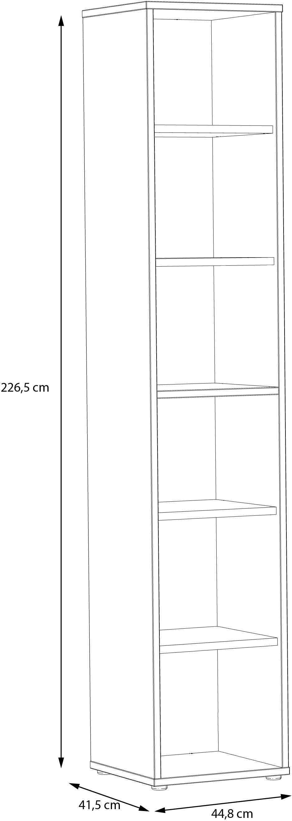 FORTE Aktenregal »Goldsboro«, mit 6 offenen Fächern, unterschiedliche Breiten, Höhe 226,5 cm