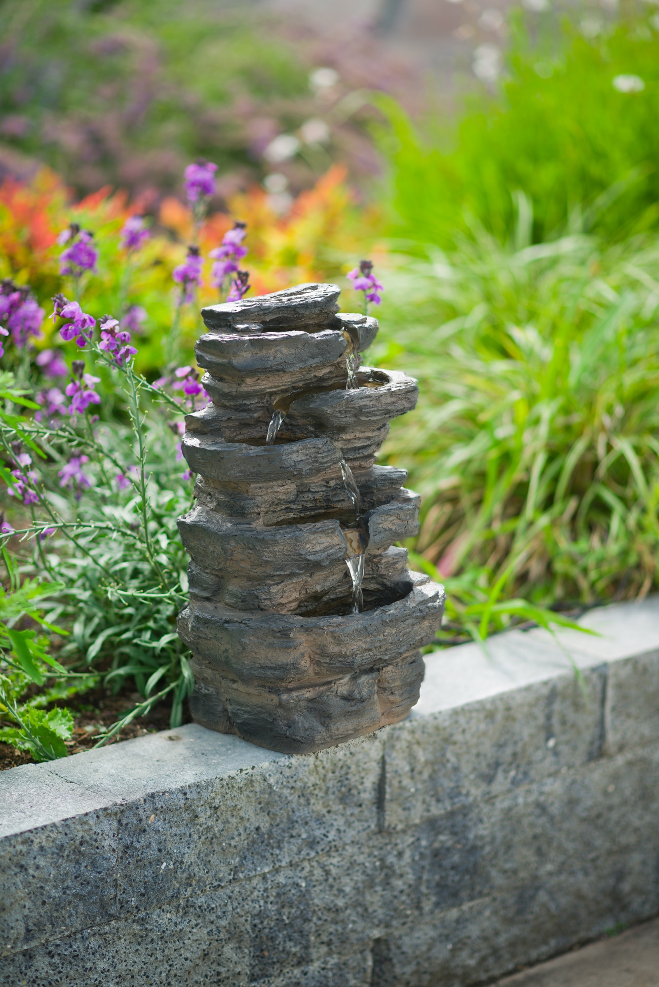 AcquaArte Gartenbrunnen »Wasserfall Wasserspiel MIRAS«, Komplettset mit LED-Beleuchtung, Pumpe und Anschlussmaterial
