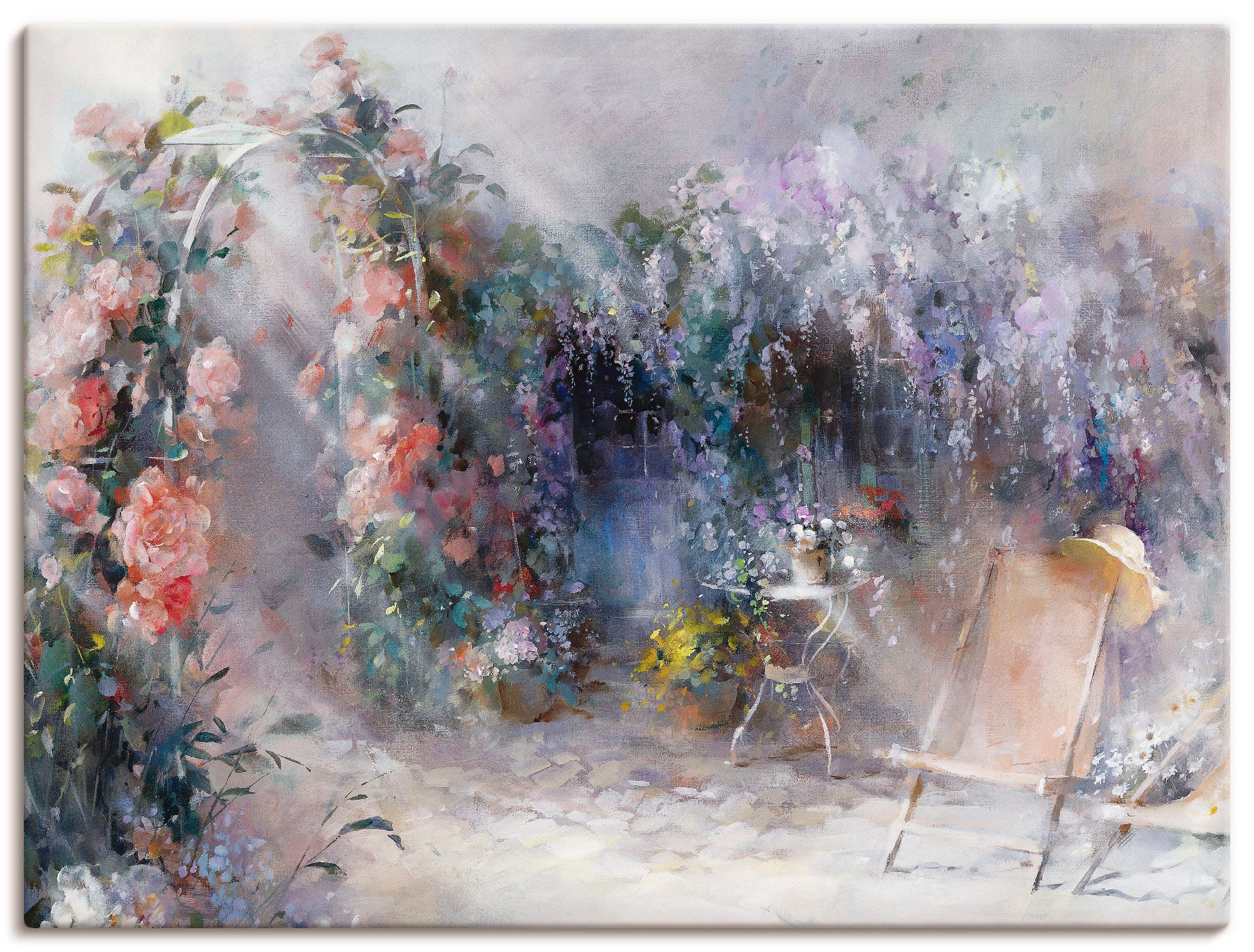 Artland Wandbild "Rosen und Flieder", Garten, (1 St.), als Leinwandbild, Po günstig online kaufen