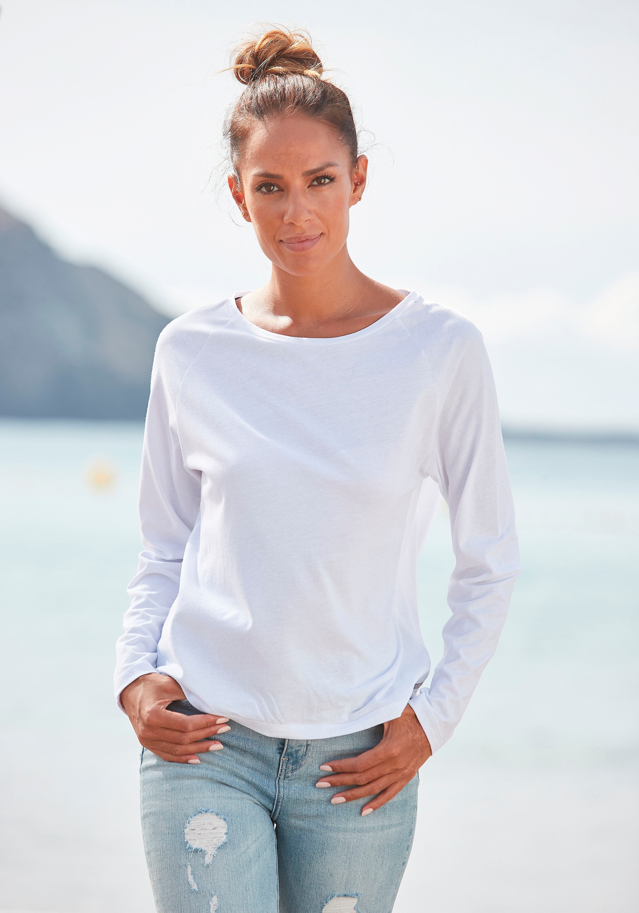 Elbsand Longsleeve »Tinna«, mit Logodruck hinten, Langarmshirt aus Baumwoll-Mix, sportlich-casual