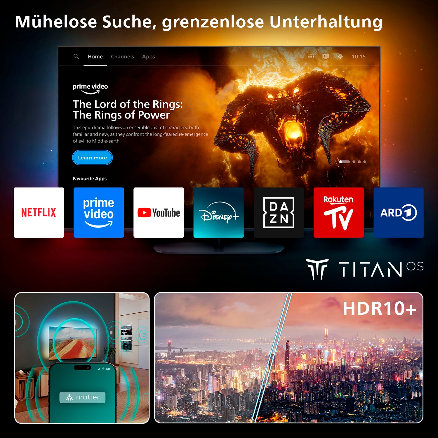 Philips LED-Fernseher »65PUS8000/12«, 4K Ultra HD, Smart-TV