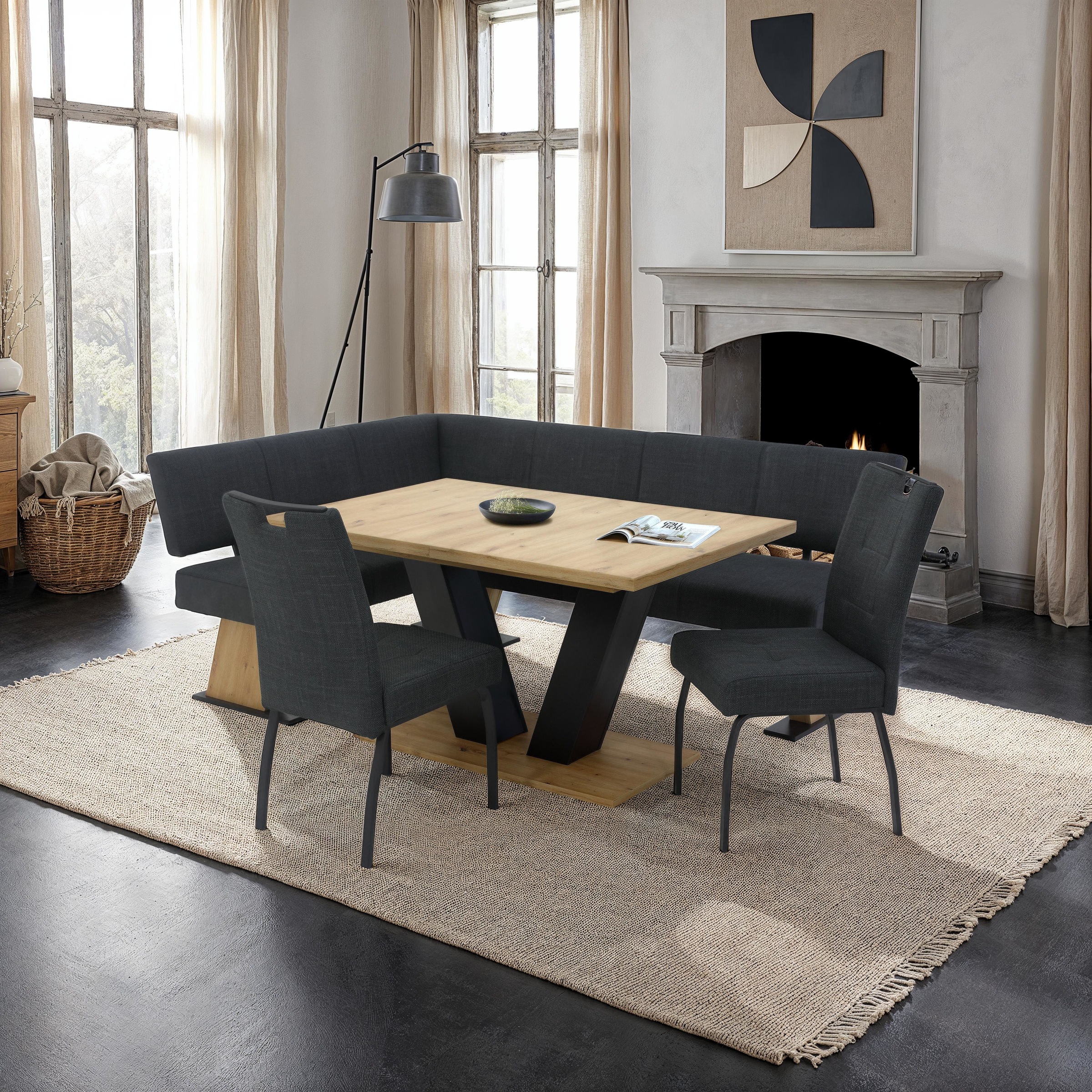 HELA Säulen-Esstisch »HAMM« 1 Stk. tlg. ausziehbar,ABS-Kante,Melamin,Synchr günstig online kaufen