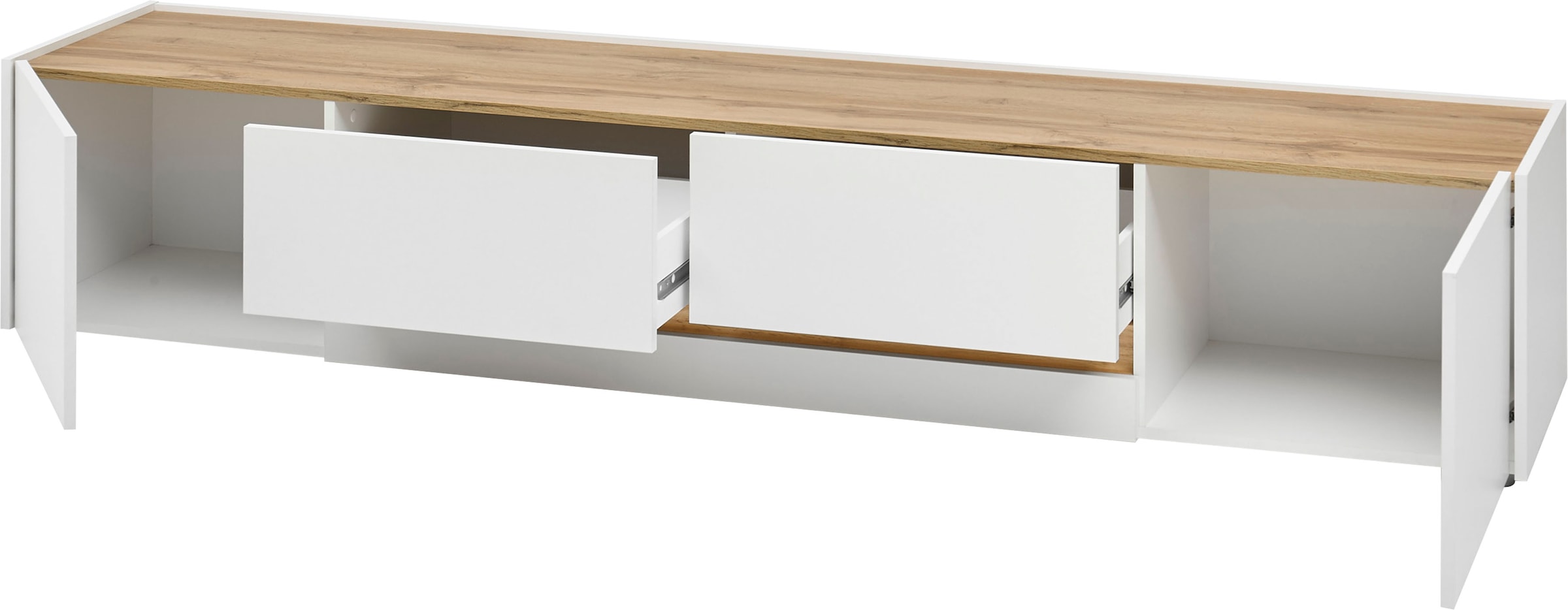 INOSIGN Wohnwand »City/Giron, moderne Anbauwand, Komplettset in vielen Farben verfügbar«, (Set, 4 St.), enthält zwei Vitrinen, ein Lowboard & ein Wandboard