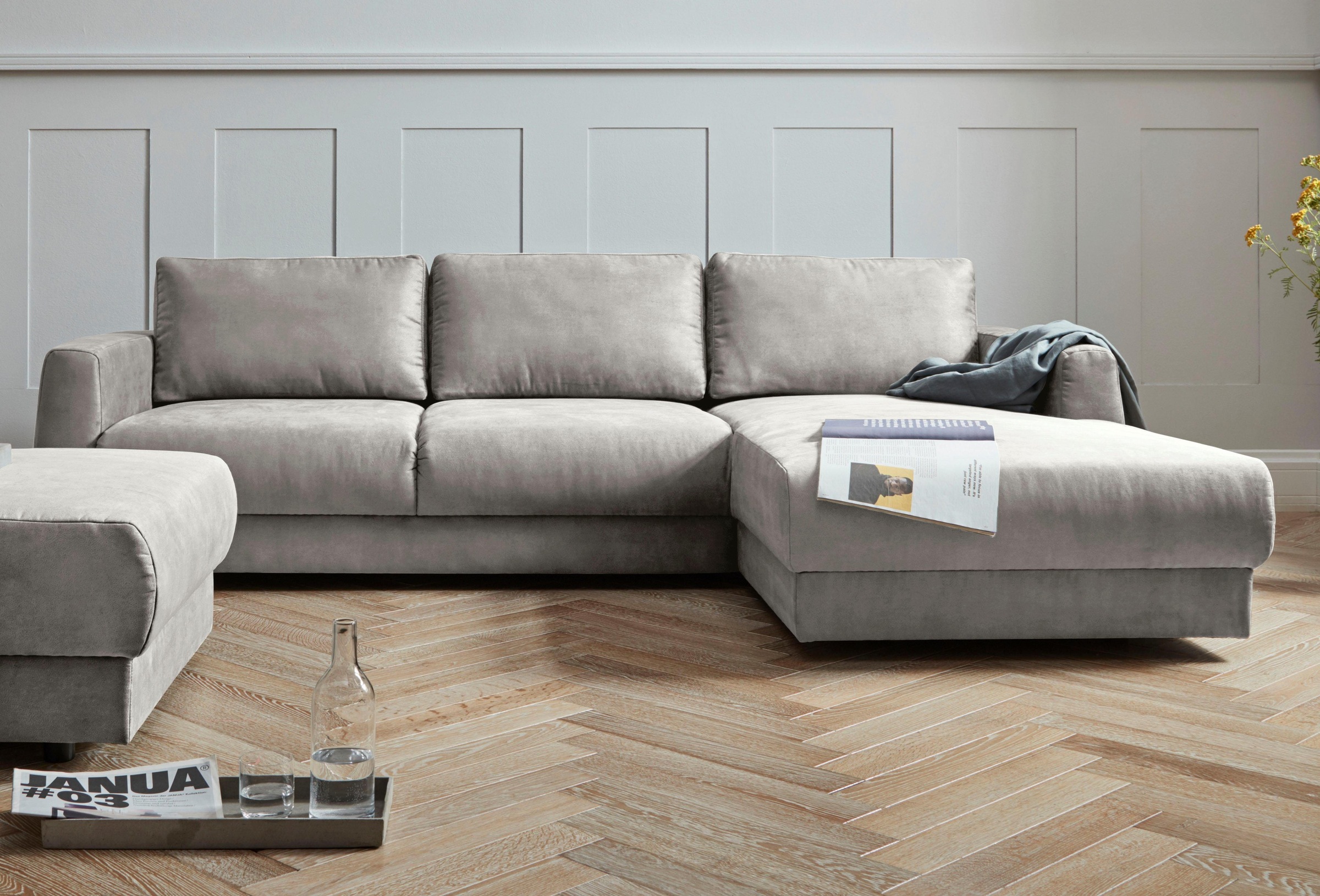 andas Ecksofa »Hobro L-Form«, in 3 Bezugsqualitäten in vielen Farben, Desig günstig online kaufen
