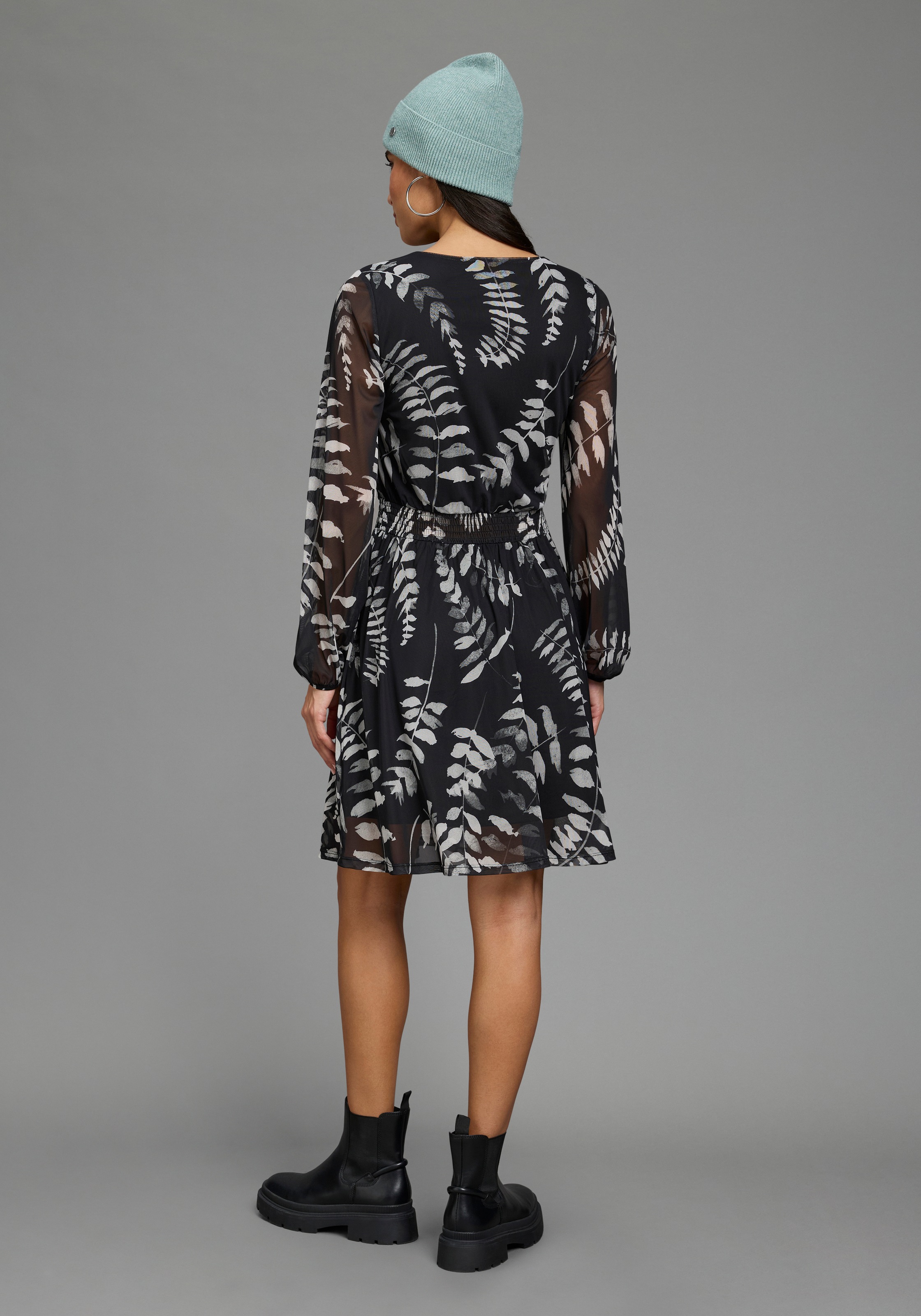 Laura Scott Meshkleid Meshkleid, elastisches Material, taillierte Passform, elastischer Bund
