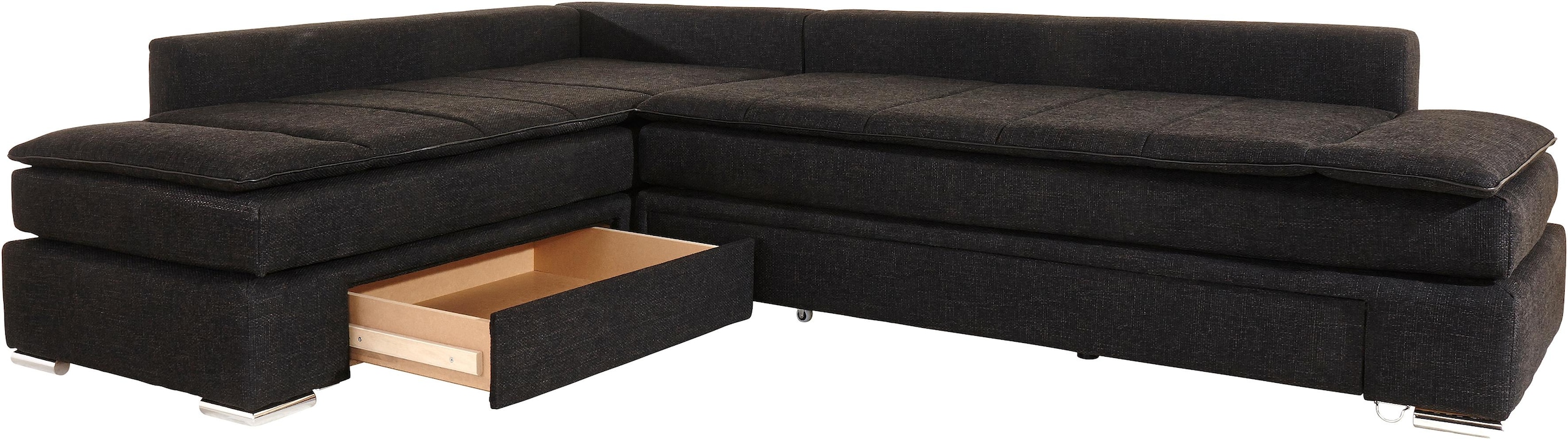 INOSIGN Ecksofa »Night & Day L-Form mit Dauer-Schlaffunktion ohne Armlehnen«, mit Boxspring-Bettfunktion 180x200 cm und Bettkasten, Dauerschläfer!