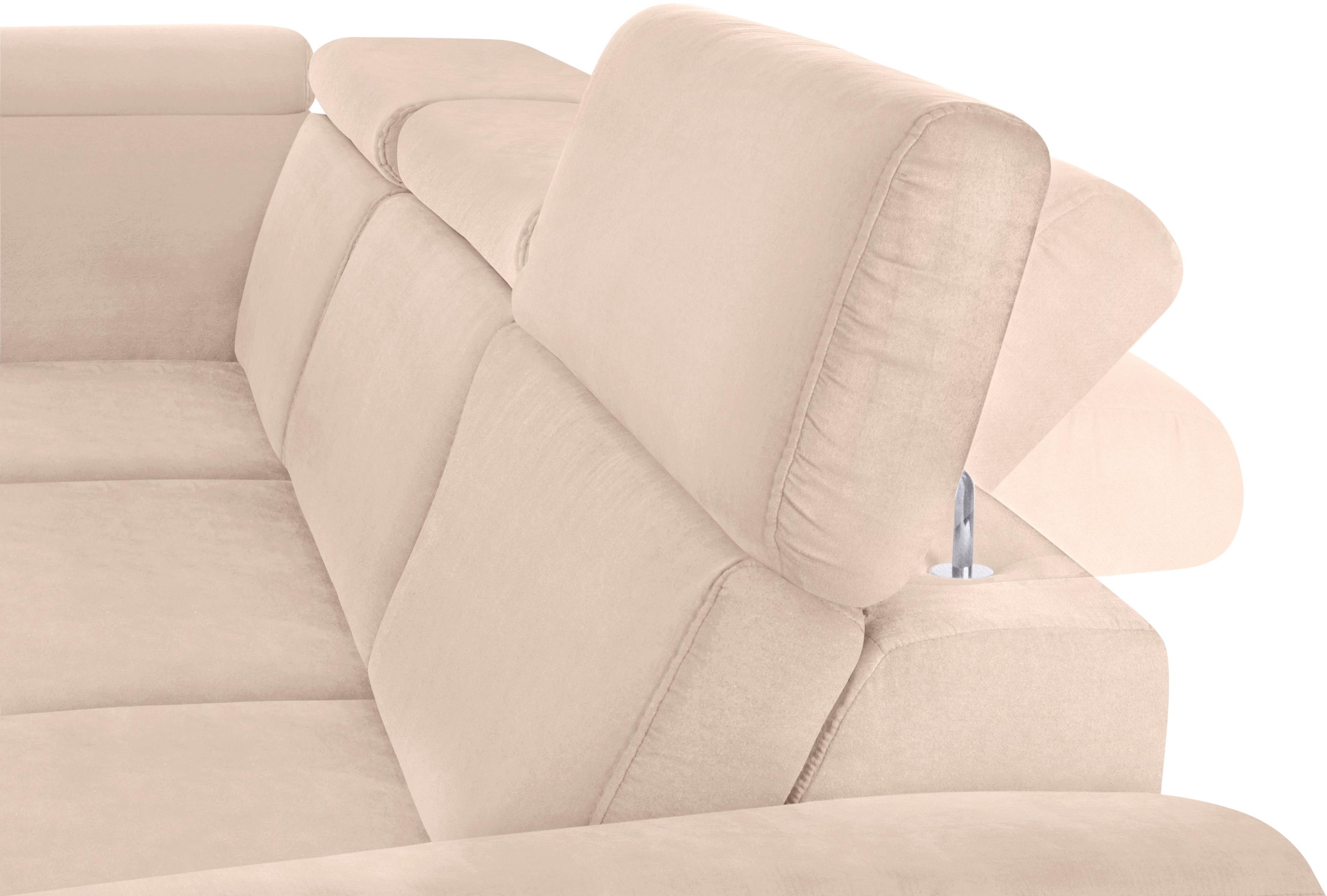 sit&more Ecksofa, inklusive Kopfteilverstellung, wahlweise mit Bettfunktion und Bettkasten