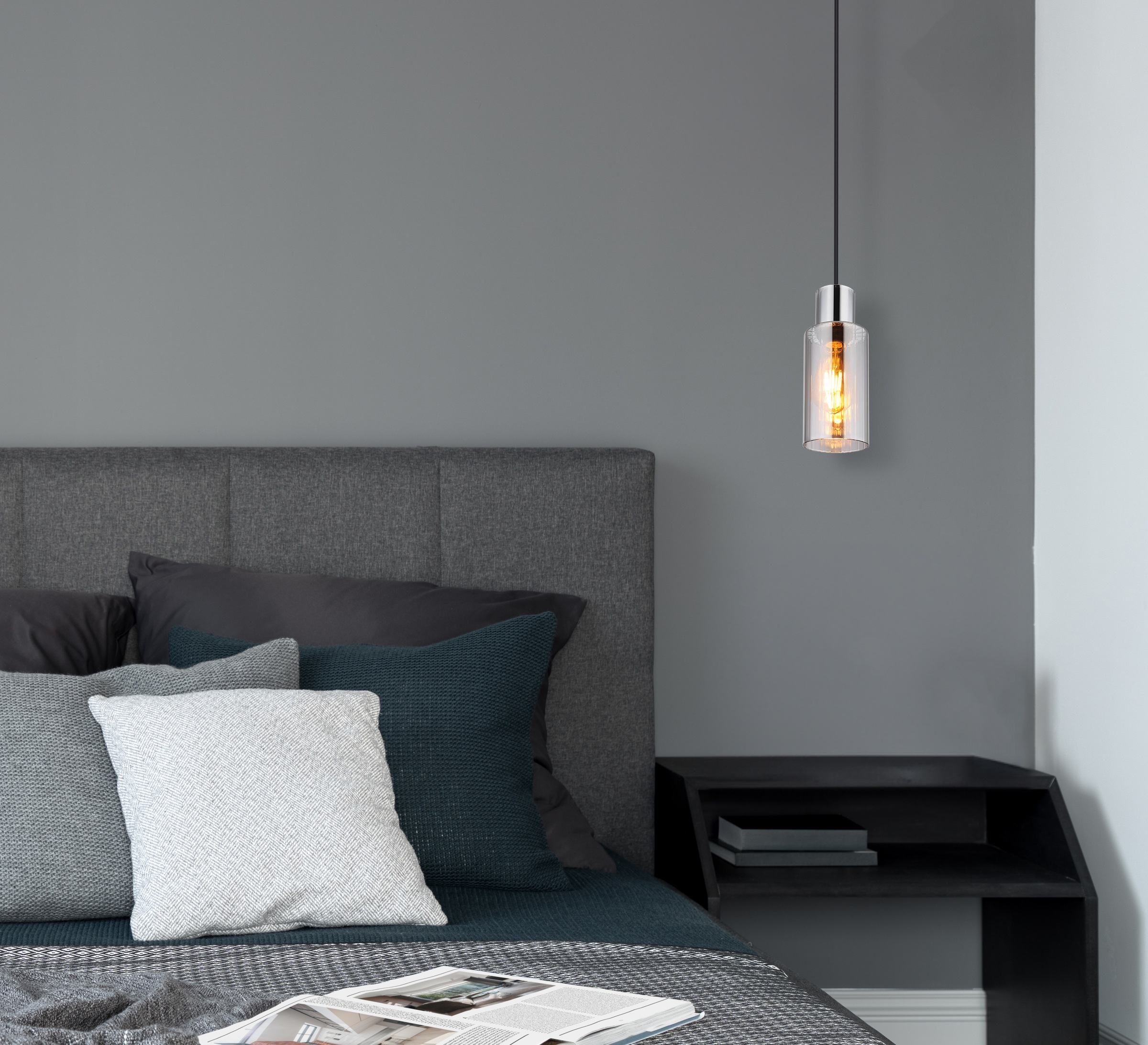 GLOBO LIGHTING Hängeleuchte »LIDARIA« E27 1 Stk. Hängelampe schwarz Glas ra günstig online kaufen