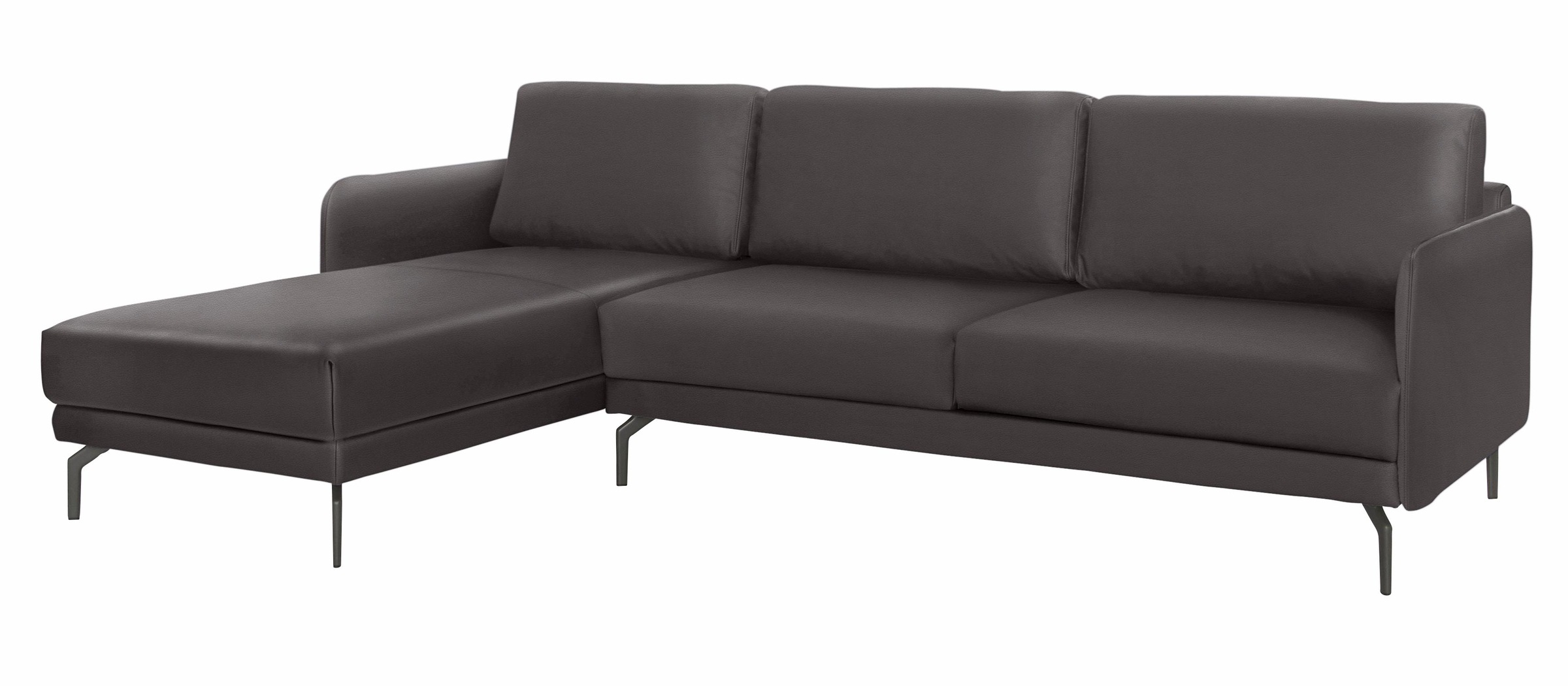 Creation BY ROLF BENZ Ecksofa »CR.450, Designecksofa, L-Form«, Armlehne sehr schmal, Breite 274 cm, Alugussfuß Umbragrau